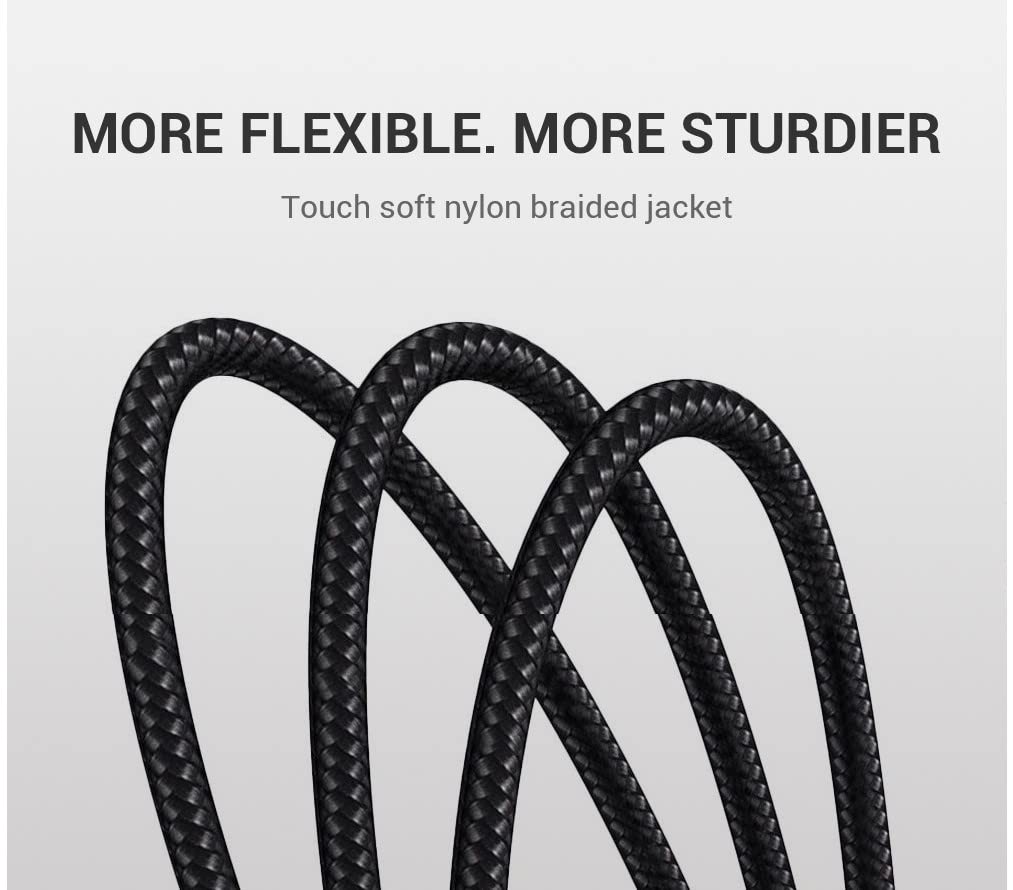 Fast Charging USB C Cable for Nokia G50/G20/G21/G11/G10/X20/X10/6/8/3 - 3.3ft (1m) Black - High-Speed Sync & Charging Cord for Android Phones - Perfect for Home, Office & Travel