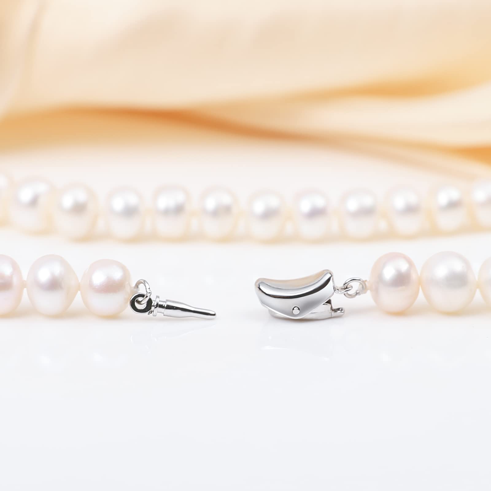 Authentic Freshwater Cultured Pearl Jewelry Set for Women - Elegant Necklace, Bracelet & Stud Earrings | Perfect for Weddings, Anniversaries & Special Occasions