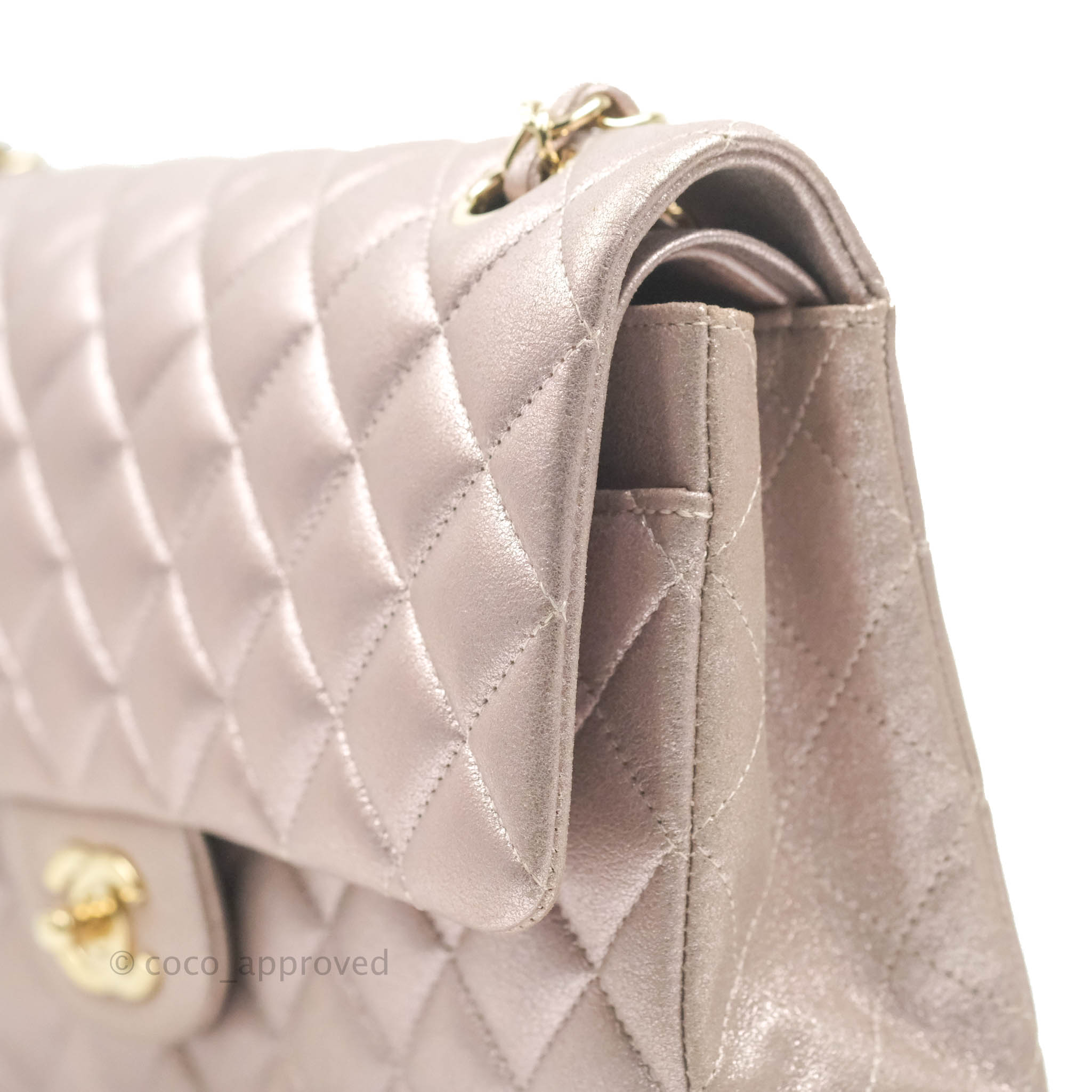 Chanel Classic M/L Medium Double Flap Bag in Rose Gold Pink Lambskin with Gold Hardware - Luxury Handbag for Women, Perfect for Parties, Weddings & Special Occasions
