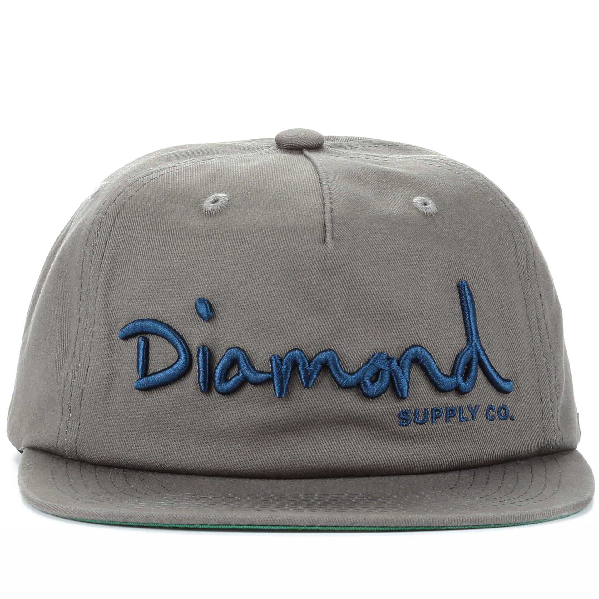 Diamond OG Script Snapback Hat - Grey | Vintage Baseball Cap for Men & Women | Perfect for Streetwear, Hip Hop Fashion & Casual Outfits