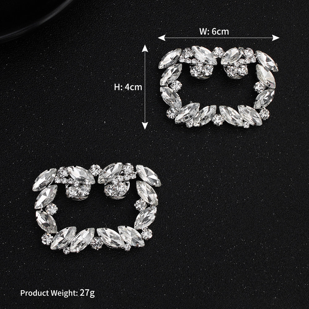 1 Pair Rectangle Detachable Rhinestone Shoe Clips for Wedding, DIY Bridal Shoe Accessories - Perfect for Bridesmaids, Prom, Evening Gowns & Special Occasions