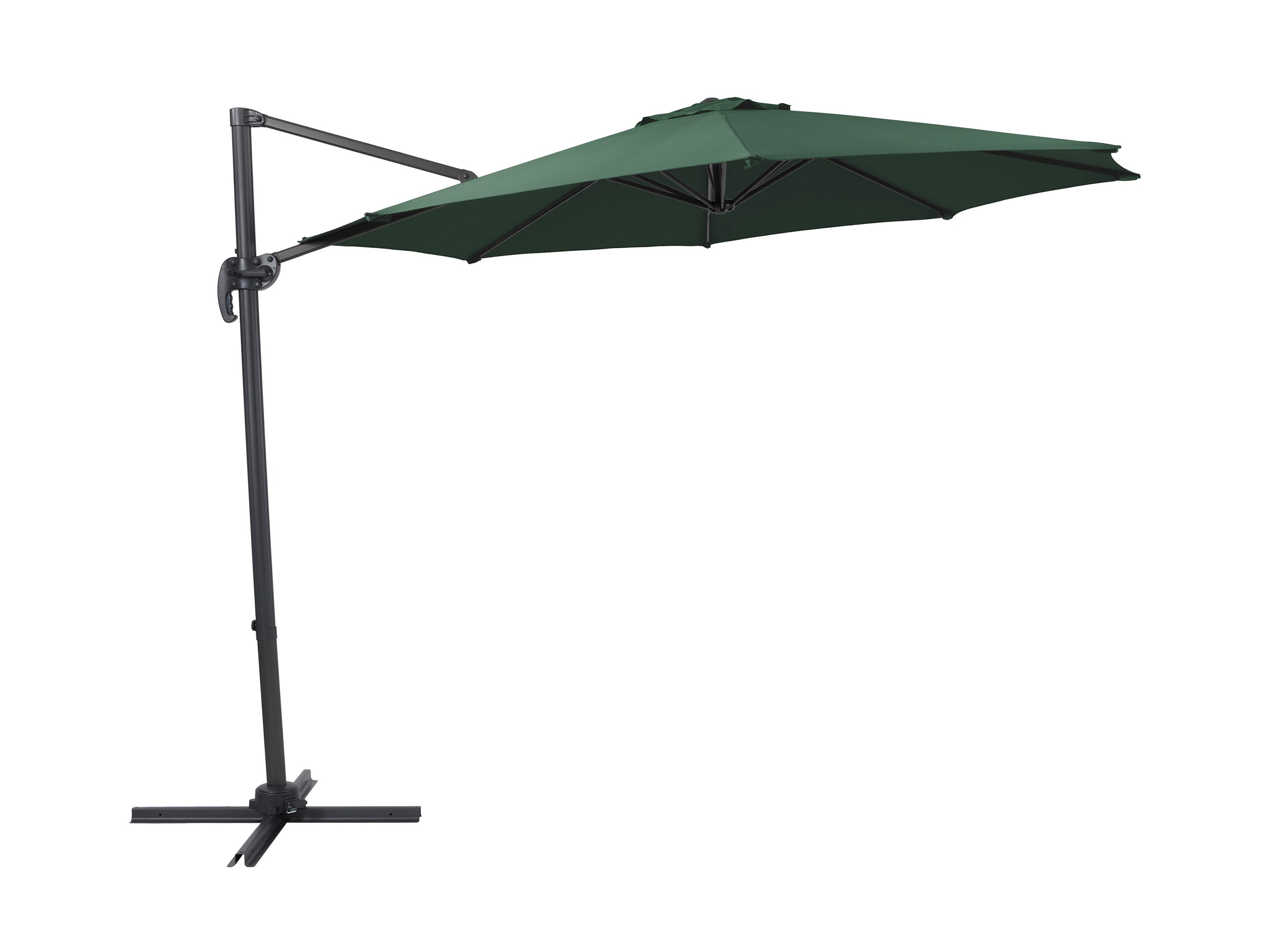 9.5ft Offset Patio Umbrella with 360 Degree Rotation - Dark Green Outdoor Cantilever Umbrella for Poolside, Garden, and Patio Shade