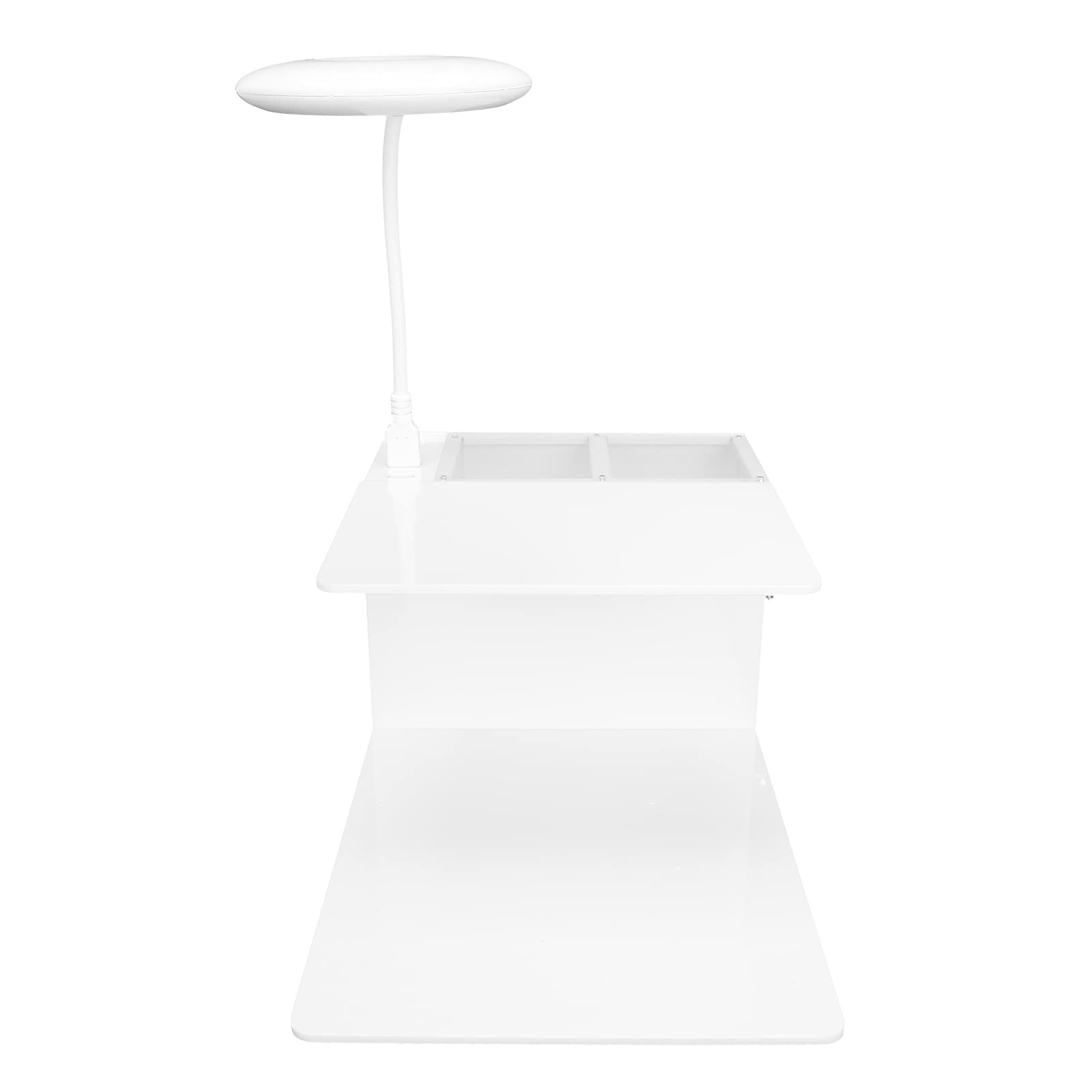 Professional Eyelash Extension Organizer Stand with Adjustable USB LED Light - Acrylic Makeup Tool Shelf for Eyelash Artists & Beauty Professionals - Perfect for Salon, Home, and Travel Use
