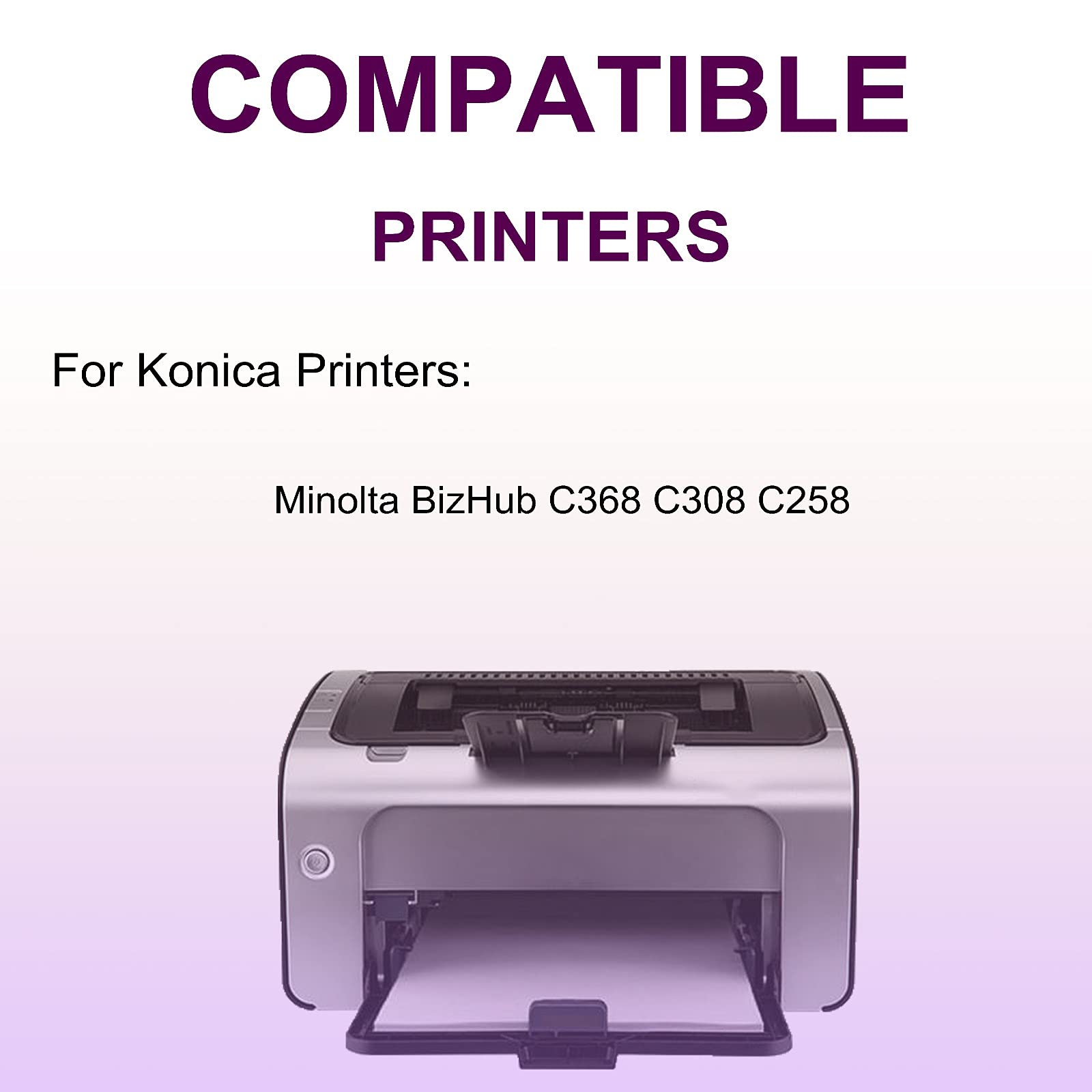 5-Pack High Yield TN324BK TN324C TN324Y TN324M Compatible Toner Cartridges for Konica Minolta BizHub C368 C308 C258 Printers - Office & Home Printing Solutions