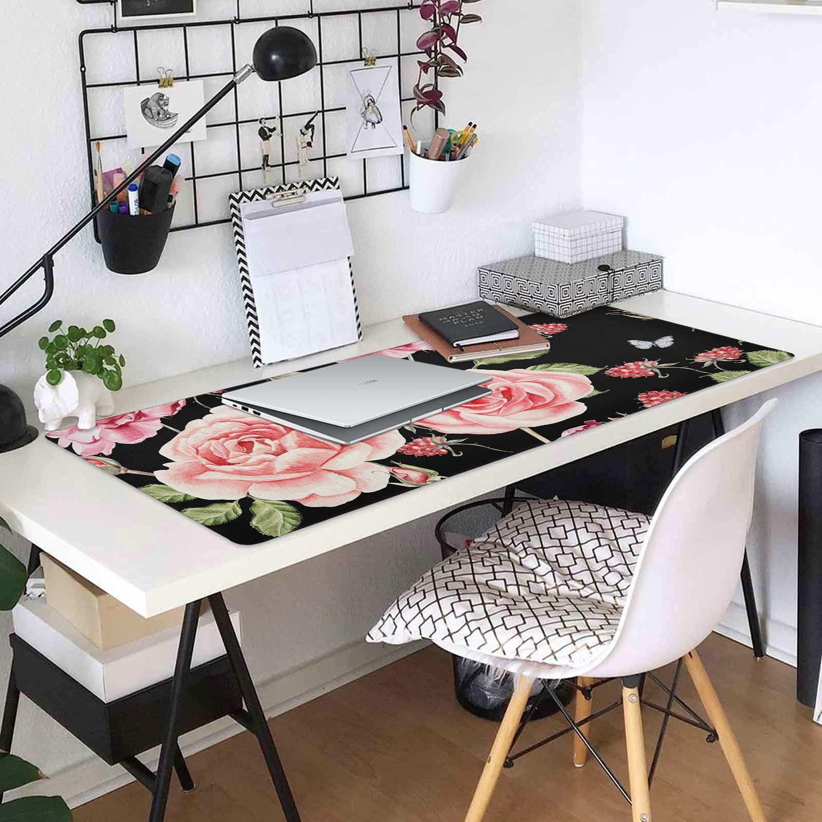 Premium Floral Design Large Extended Gaming Mouse Pad (31.5x11.8x0.12 Inch) - Non-Slip Rubber Base Desk Mat for Office, Home & PC Gaming - Perfect for Workstations, Computer Desks and Ergonomic Setups