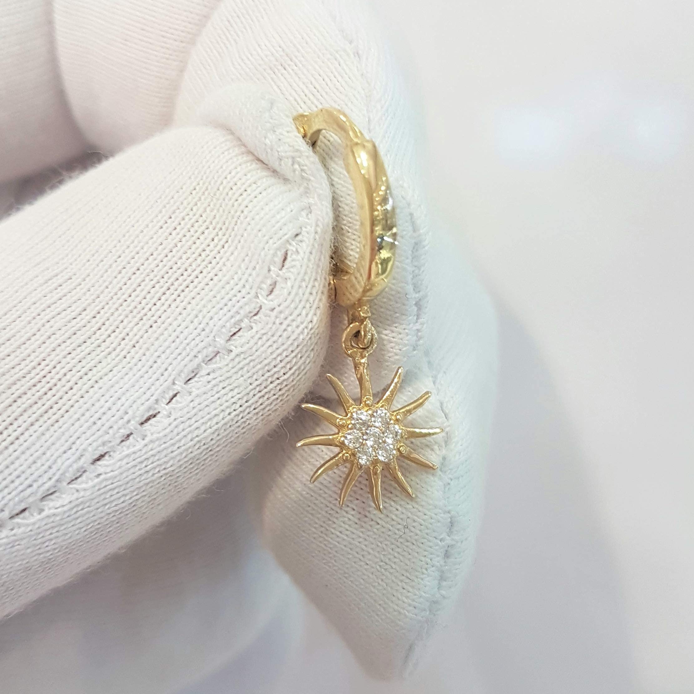 14K Solid Gold Dangle Hoop Earrings for Women - Elegant Sun Drop Design, Perfect Birthday & Christmas Gift for Her, Mom Jewelry - Ideal for Summer Outfits, Beach Vacations & Special Occasions