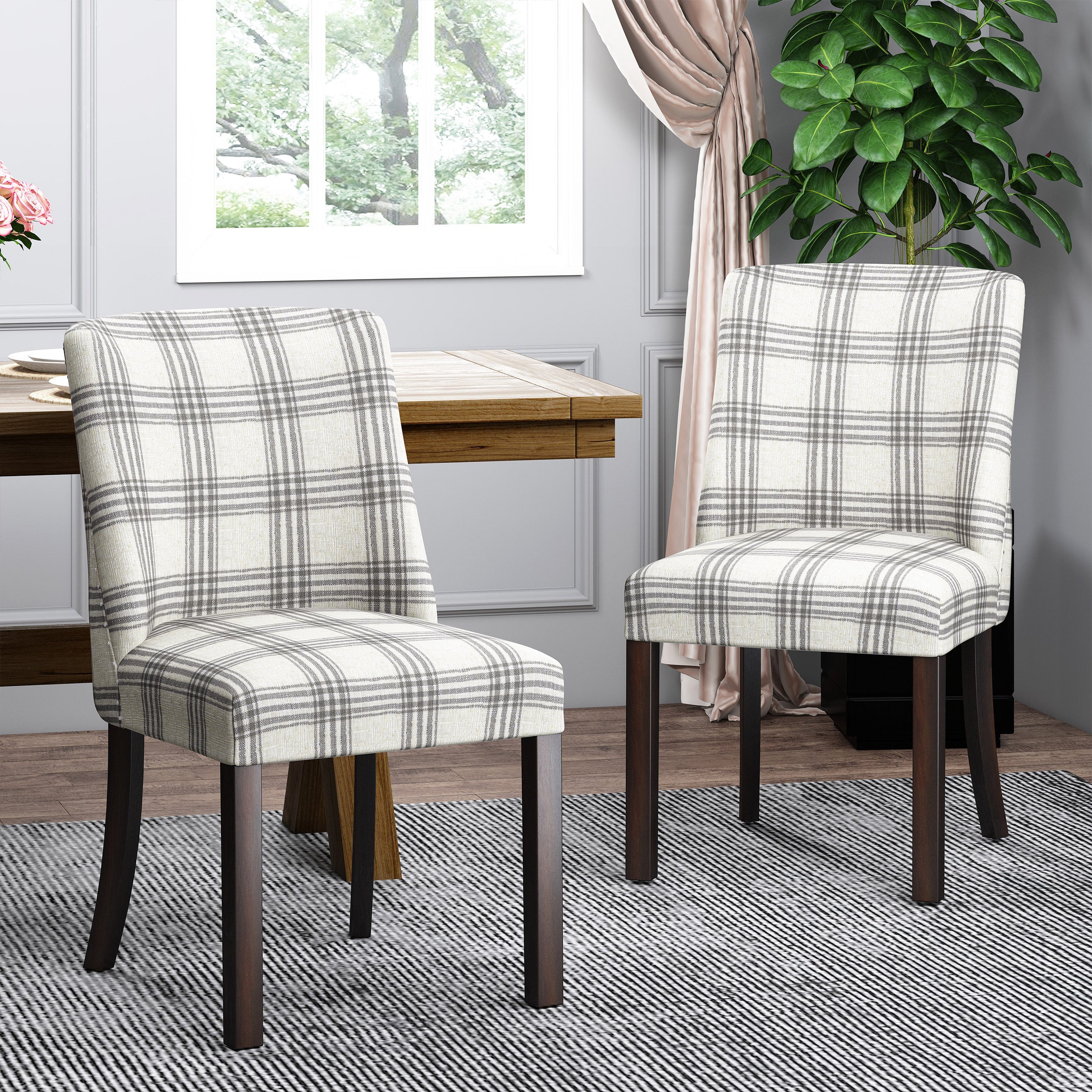 Modern Dining Chairs Set of 4 - Sturdy Wooden Kitchen Chairs with Padded Seats - Comfortable & Stylish for Home, Restaurant, or Office Use