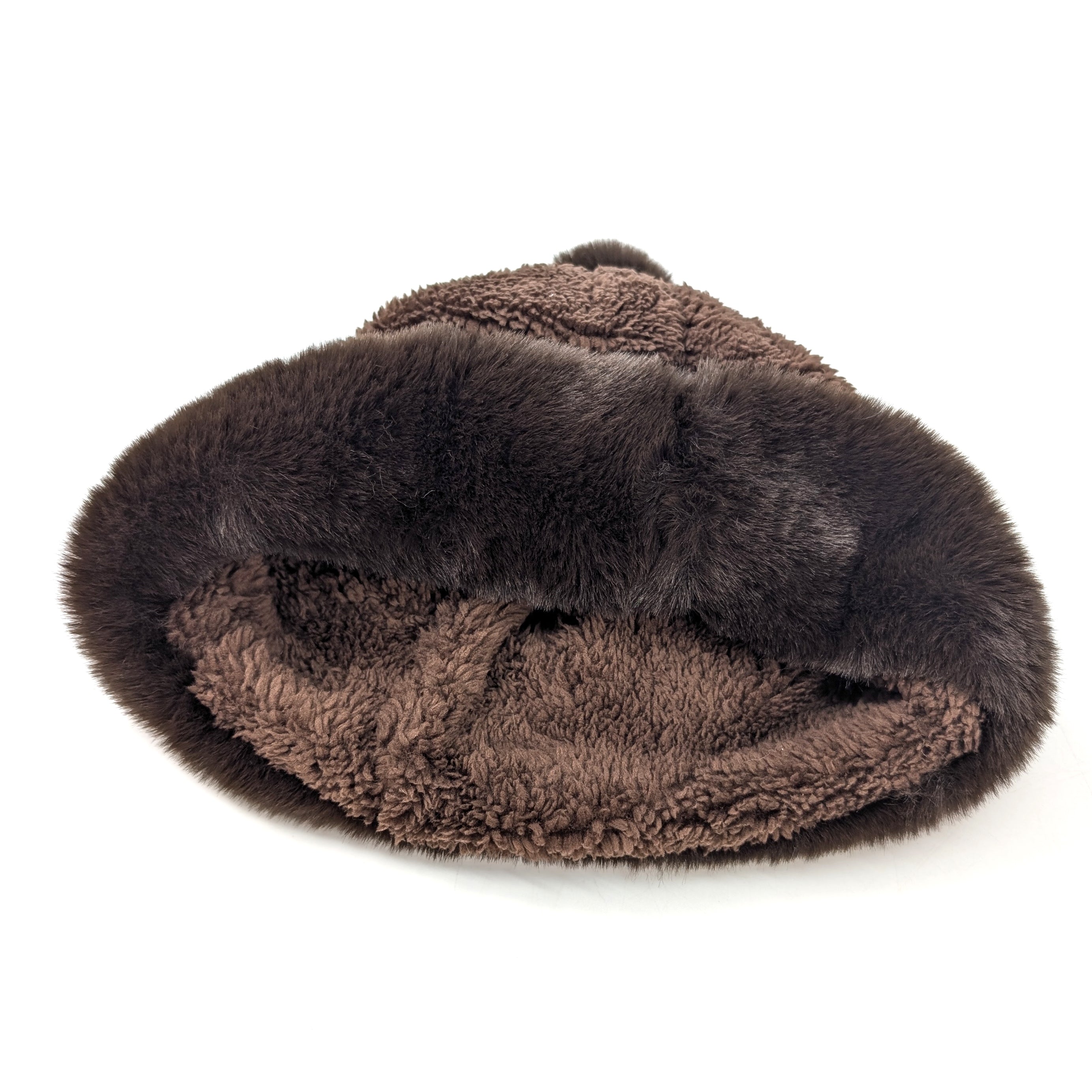 Cozy Faux Fur Bobble Hat in Chocolate Brown - Winter Beanie for Women & Men, Perfect for Cold Weather & Outdoor Activities