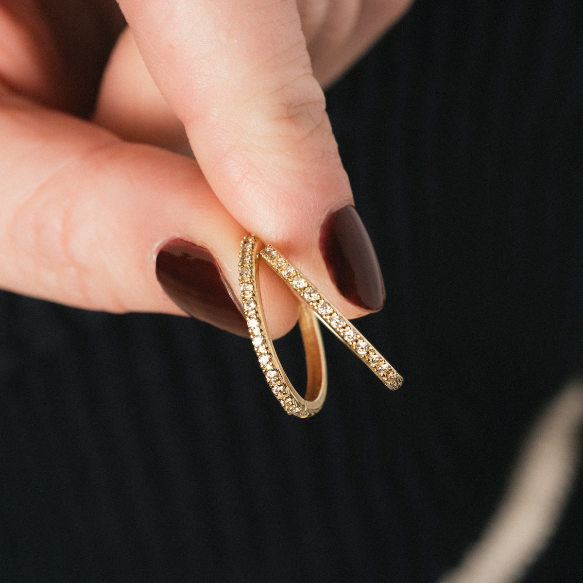 14K Solid Gold Diamond Hoop Earrings for Women - Classic Elegant Dangle Hoops for Everyday Wear, Parties & Special Occasions
