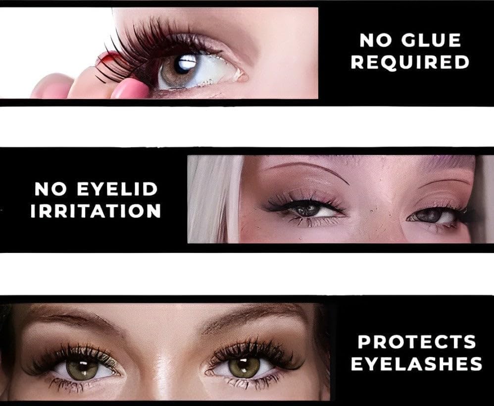 Ginani Magnetic Eyelashes - Reusable Glue-Free False Lashes with Applicator | Natural Looking Magnetic Lashes for Everyday Wear & Special Occasions