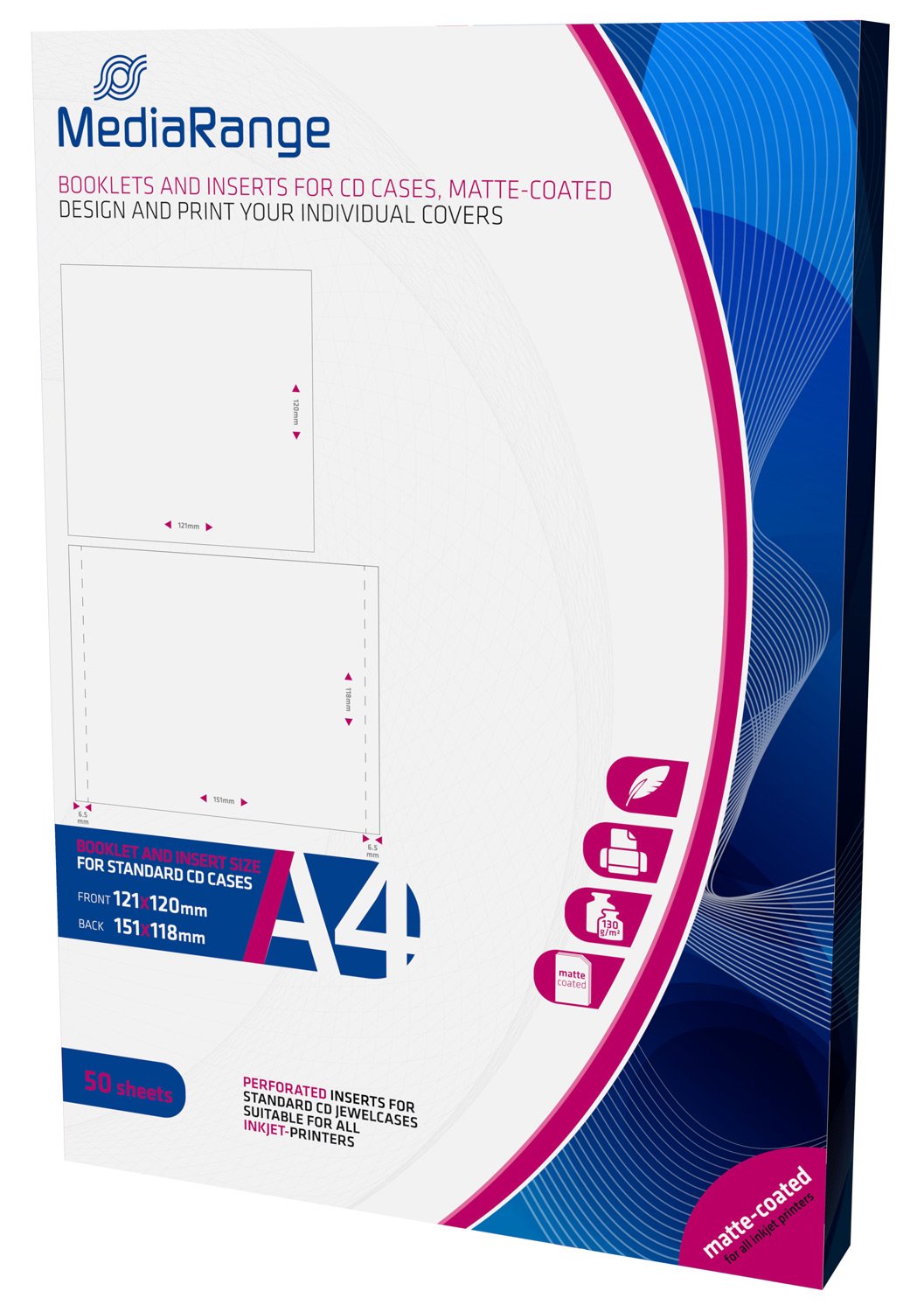 Premium Matte Inkjet Paper - 50 Sheets/Box (MRINK120) for High-Quality Photo Printing, Art Projects & Professional Documents