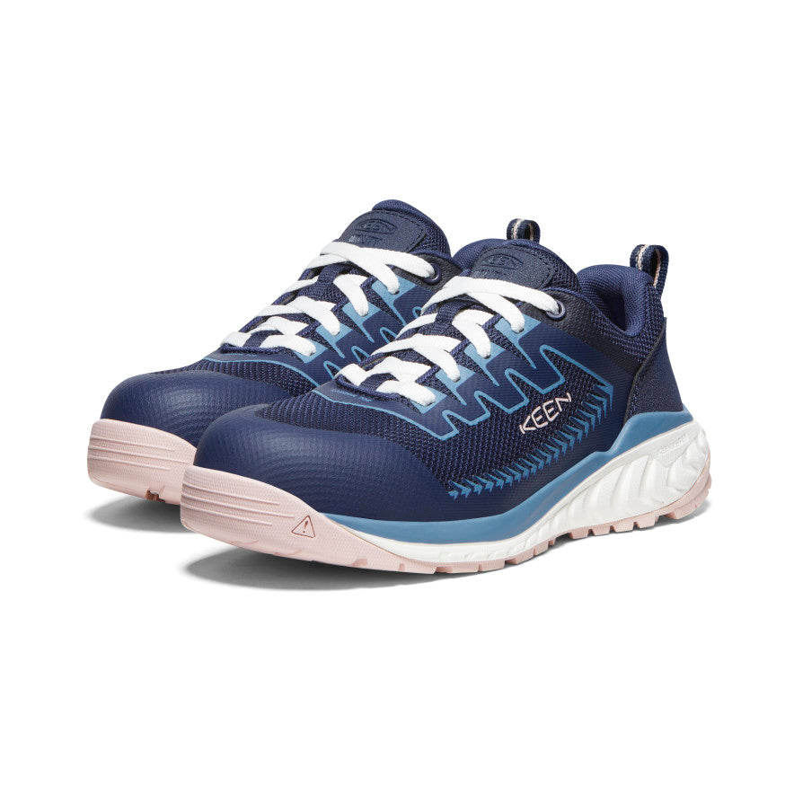 Women's Arvada Work Sneaker with Carbon Toe - Navy/Peach Whip | Comfortable & Durable Safety Shoes for Construction, Warehouse & Outdoor Work