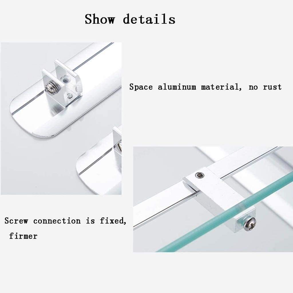 Double Tempered Glass Bathroom Storage Shelf - Space-Saving Shower Organizer with Aluminum Towel Bar for Bathroom & Shower Organization
