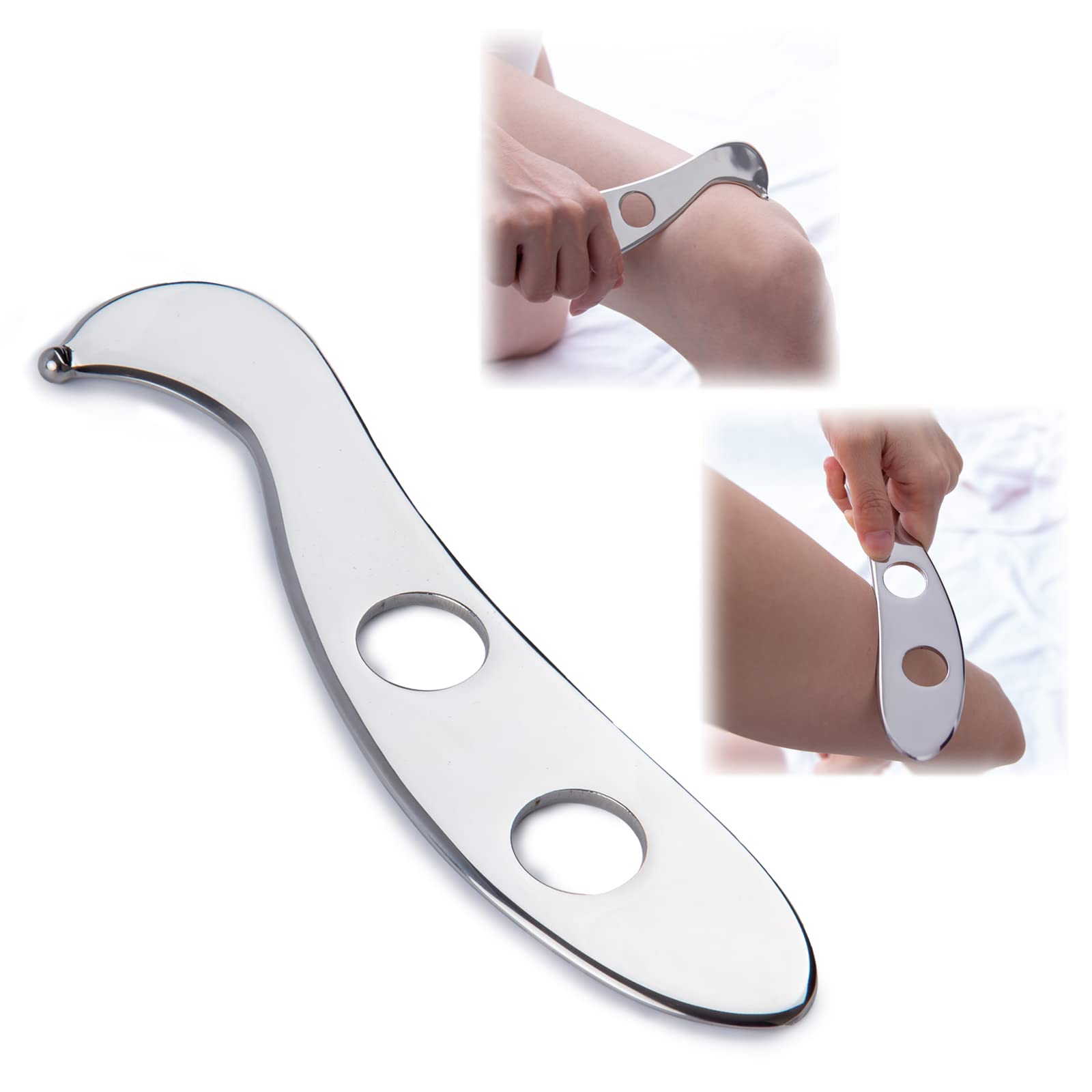 Premium Stainless Steel Gua Sha Scraping Tool - Lymphatic Drainage Massage Board for Cellulite Reduction & Muscle Pain Relief - Spa, Acupuncture & Trigger Point Therapy - Perfect for Facial Rejuvenation & Body Detox at Home or Professional Use