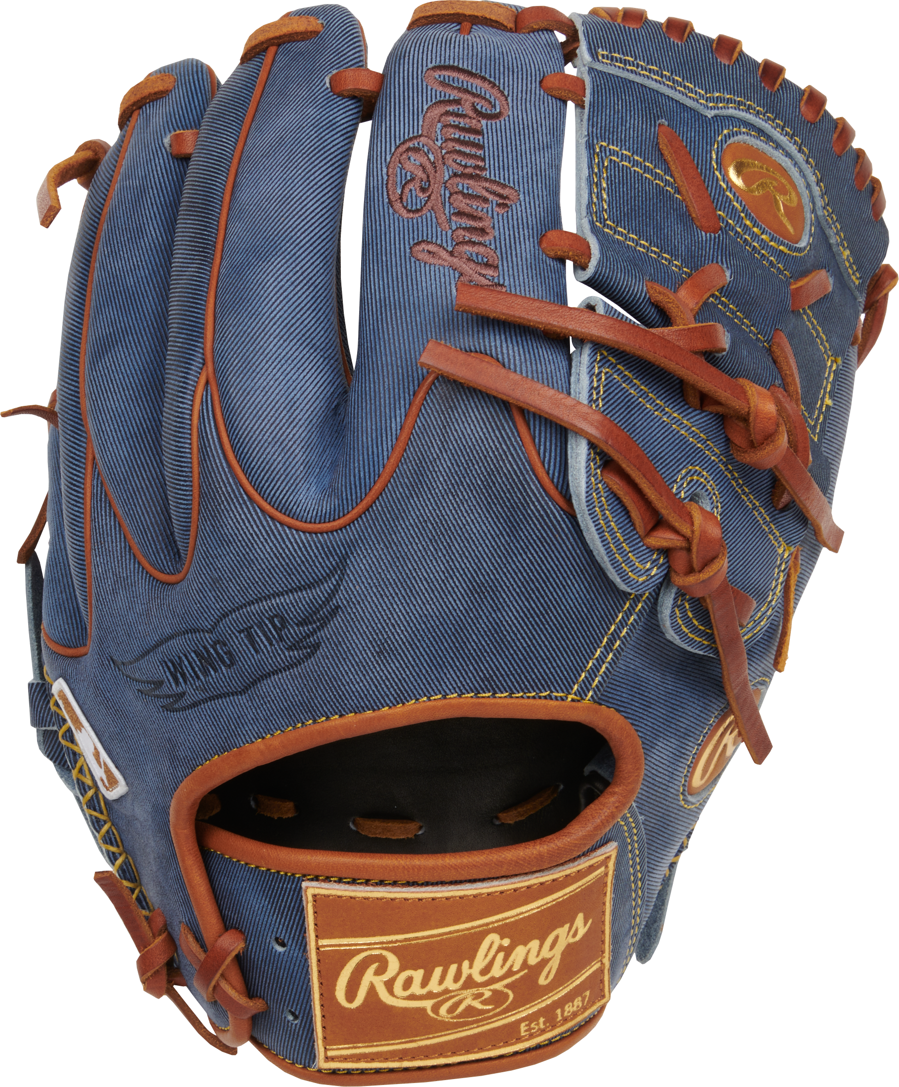 Rawlings Heart of the Hide Pro Denim Series PRO205W 9D Baseball Glove - 11.75 Inch Infield & Pitcher's Mitt for Adults - Premium Leather Glove for Baseball Training & Games