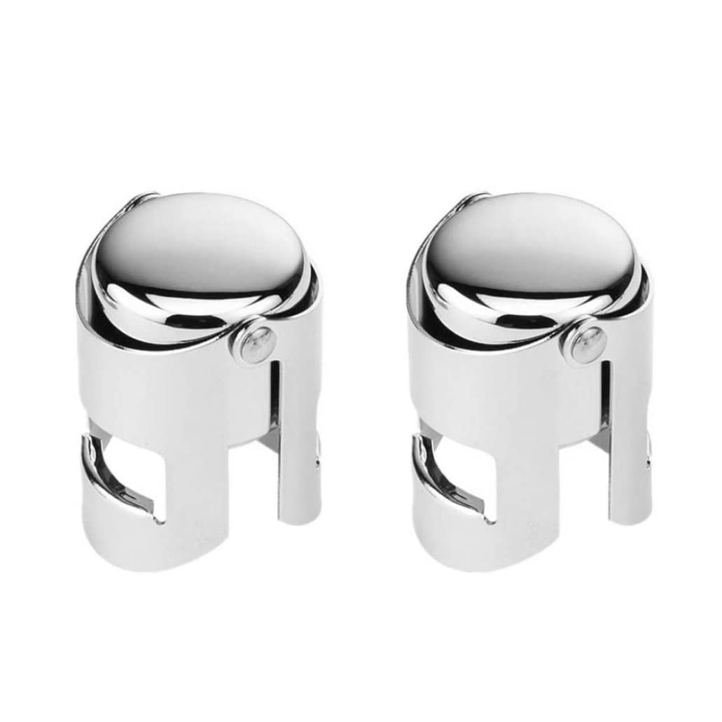 Premium Stainless Steel Champagne Stopper - 2 Pack Wine Bottle Seal Preserver for Sparkling Wine, Prosecco & Bubbly - Keep Drinks Fresh for Parties, Weddings & Celebrations