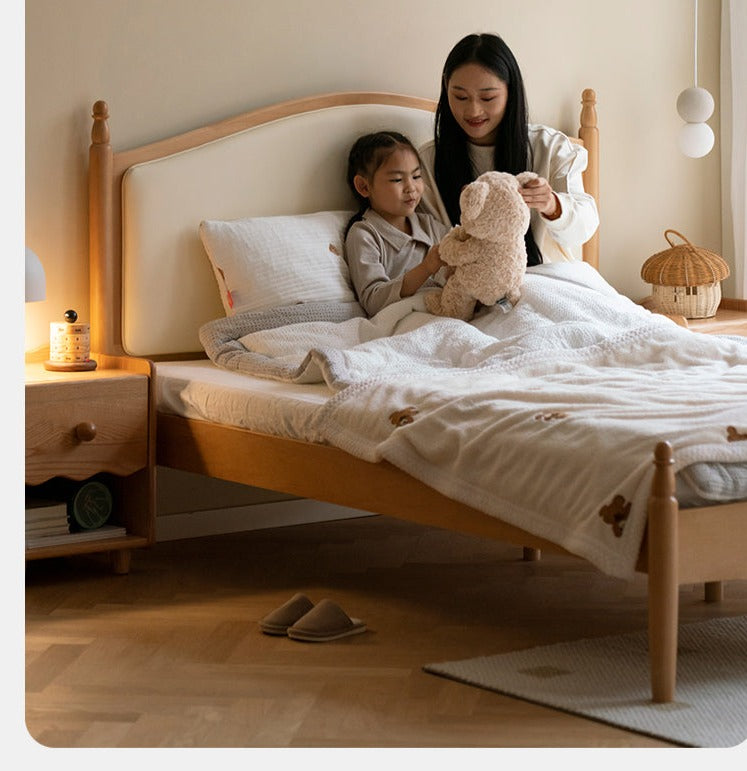 Solid Wood Princess Bed - Beech & Oak Wooden Toddler Bed for Girls - Perfect for Kids' Bedrooms, Nursery, and Playroom Decor