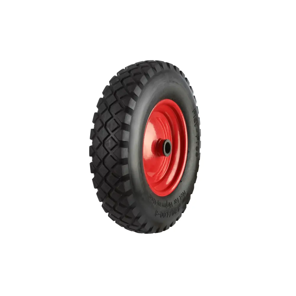 Premium Black Pneumatic Tyred Wheels with Colored Metal Centers - Heavy Duty Casters for Carts, Dollies & Industrial Equipment - Perfect for Warehouses, Workshops & Garage Use