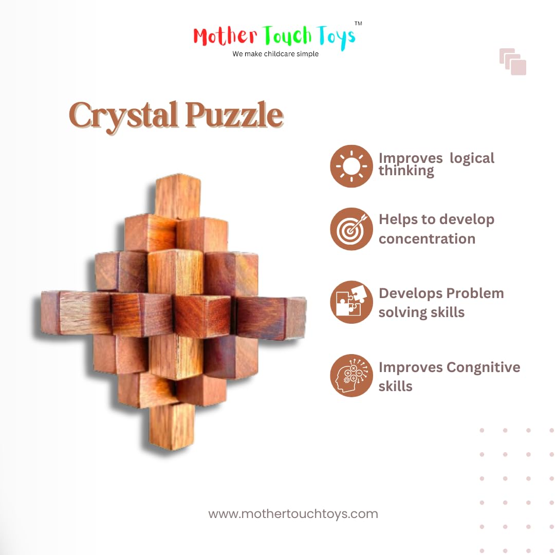 Handmade Wooden Crystal Puzzle for Kids - Safe, Eco-Friendly Toys for Learning & Play