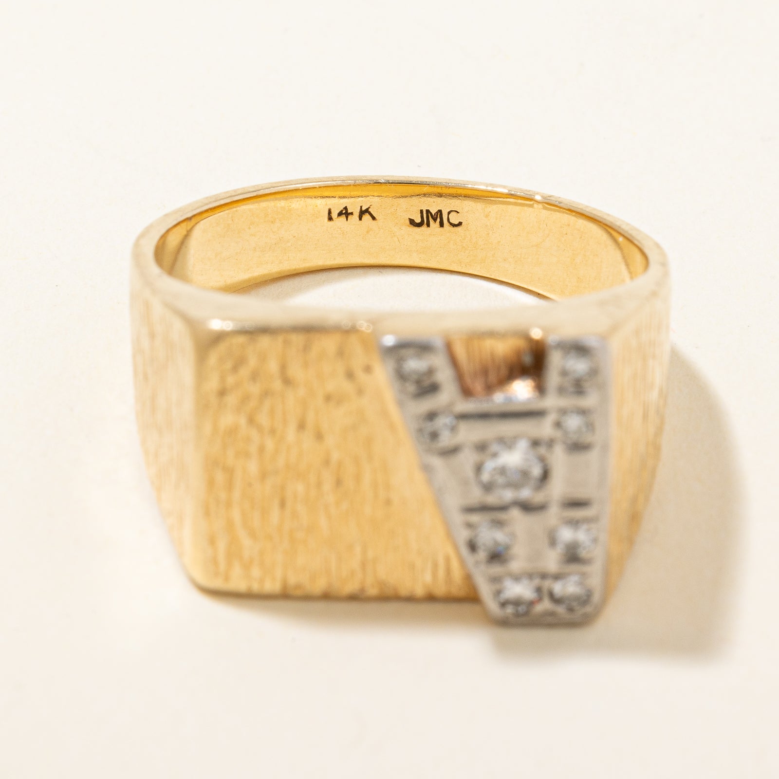 Diamond A Initial Textured Ring | 0.24ctw | Size 10.25 | Personalized Name Ring | Elegant Women's Jewelry Gift for Anniversary, Birthday & Special Occasions