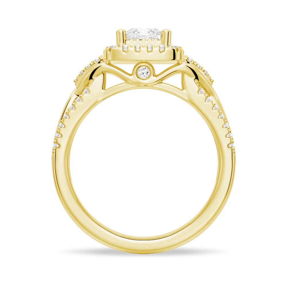 Vintage Princess Cut Moissanite Engagement Ring with Infinity Band - Perfect for Proposals, Anniversaries & Romantic Occasions