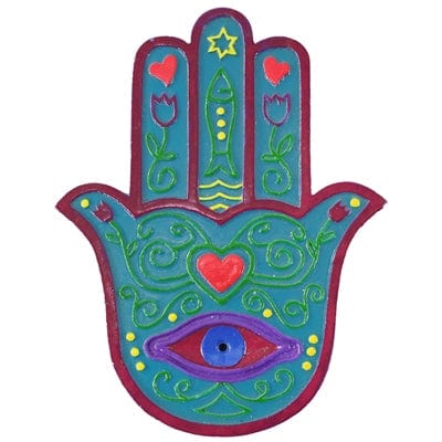 Blue Hamsa Incense Holder - Handmade Ceramic Incense Stick Burner for Meditation, Yoga & Home Decor | Spiritual Gift for Housewarming, Boho Decor