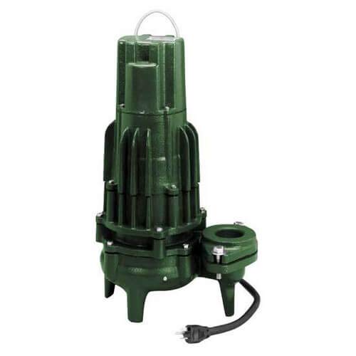 Zoeller Model F293 High Head Waste-Mate Cast Iron Sewage Pump - 1 HP, 230V, Double Seal (Non-Automatic) for Basement, Sump Pit, and Wastewater Removal