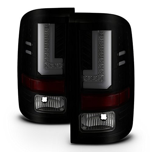AKKON Black Smoked L-Shape LED Tail Lights Brake Lamp Assembly Pair for 16-18 GMC Sierra 1500 - Upgrade Your Truck's Style & Safety (Perfect for Night Driving & Off-Road Adventures)