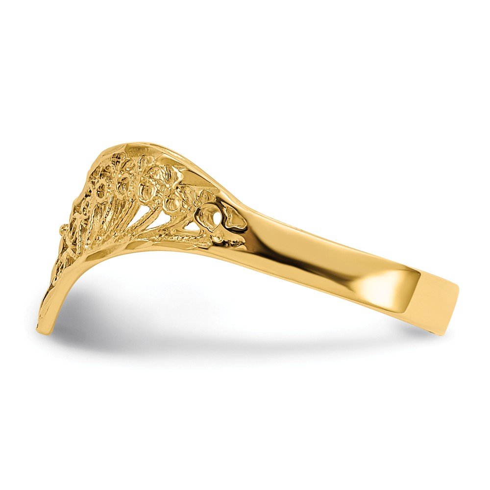 14K Yellow Gold Diamond-Cut Filigree Ring Band for Women - Elegant Wedding, Engagement & Anniversary Jewelry Gift - Perfect for Bridal, Party & Special Occasions