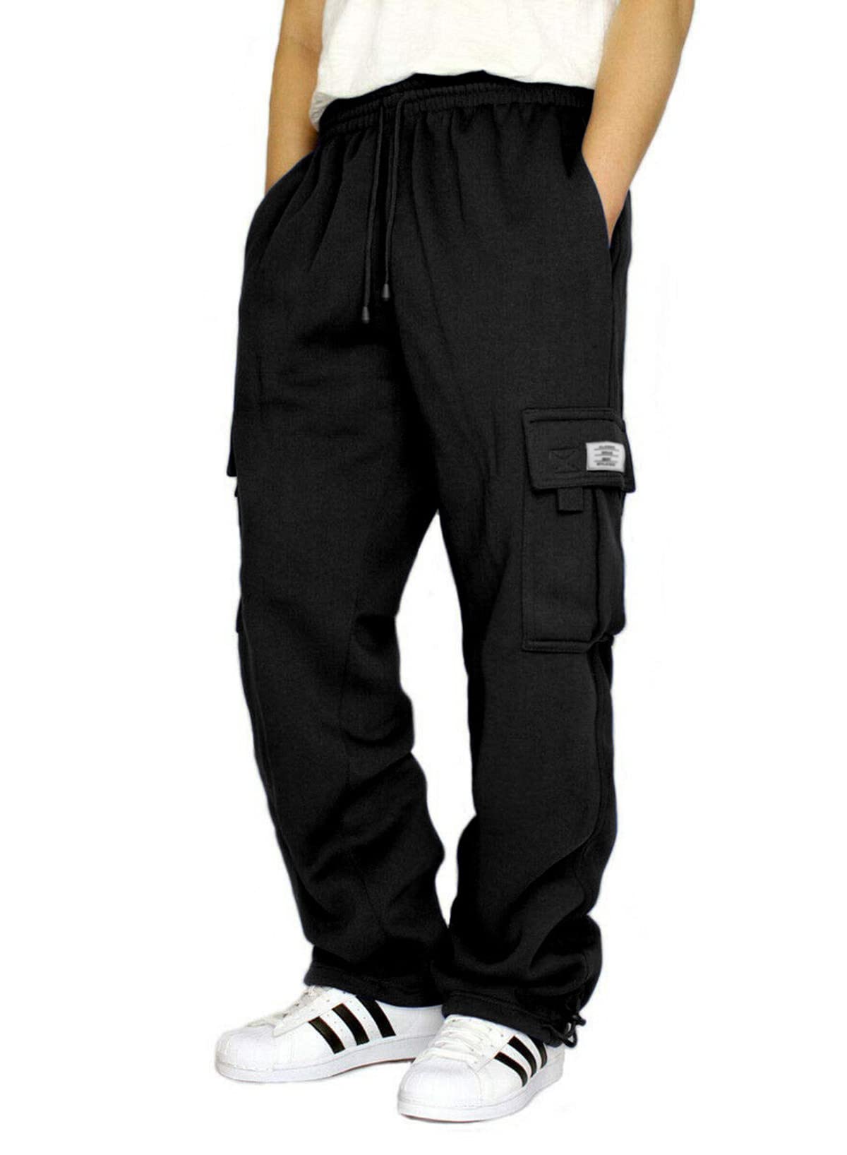 JMIERR Men's Cargo Sweatpants - Wide Leg Joggers with 5 Pockets for Athletic, Workout, Running & Casual Wear | Perfect for Gym, Outdoor Activities & Everyday Comfort
