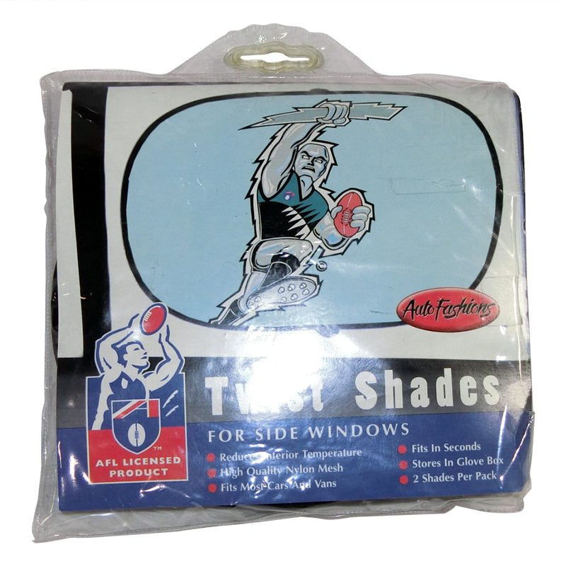 Port Adelaide AFL Car Sun Shade - Spring Loaded Interior Side Window Shades (1 Pair) | Perfect for Game Day Tailgating & Summer Road Trips