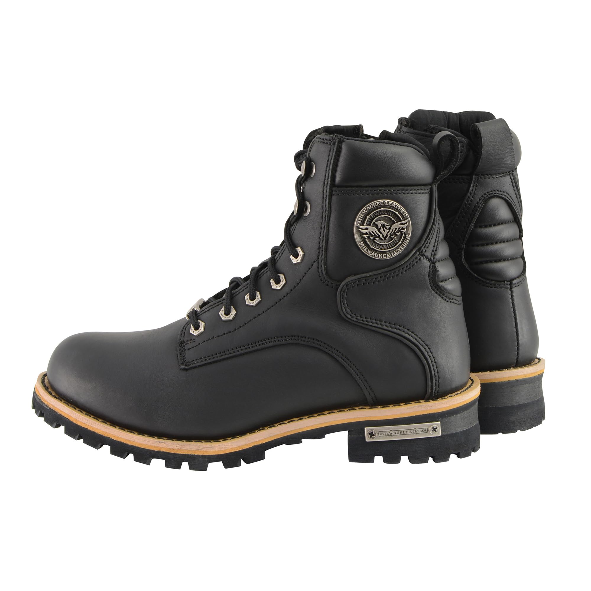 Milwaukee Leather Men's Lace-Up Logger Work Boots - MBM9095 (Size 15) | Durable Steel Toe Construction for Construction & Outdoor Work