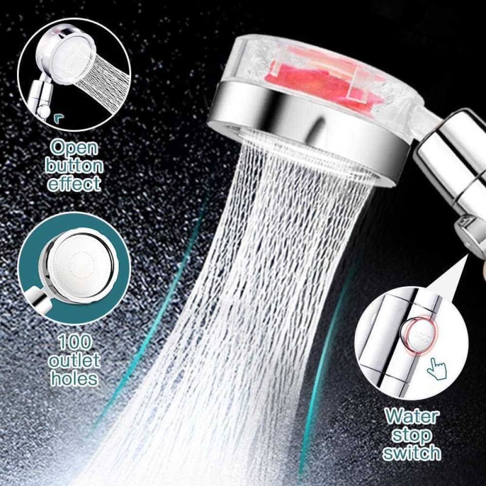 QTANZIQI High Pressure Water Saving Shower Head - 360° Rotating Rainfall Shower Spray with Handheld - Yellow Fan 02 for Bathroom, Perfect for Relaxing Spa Experience at Home