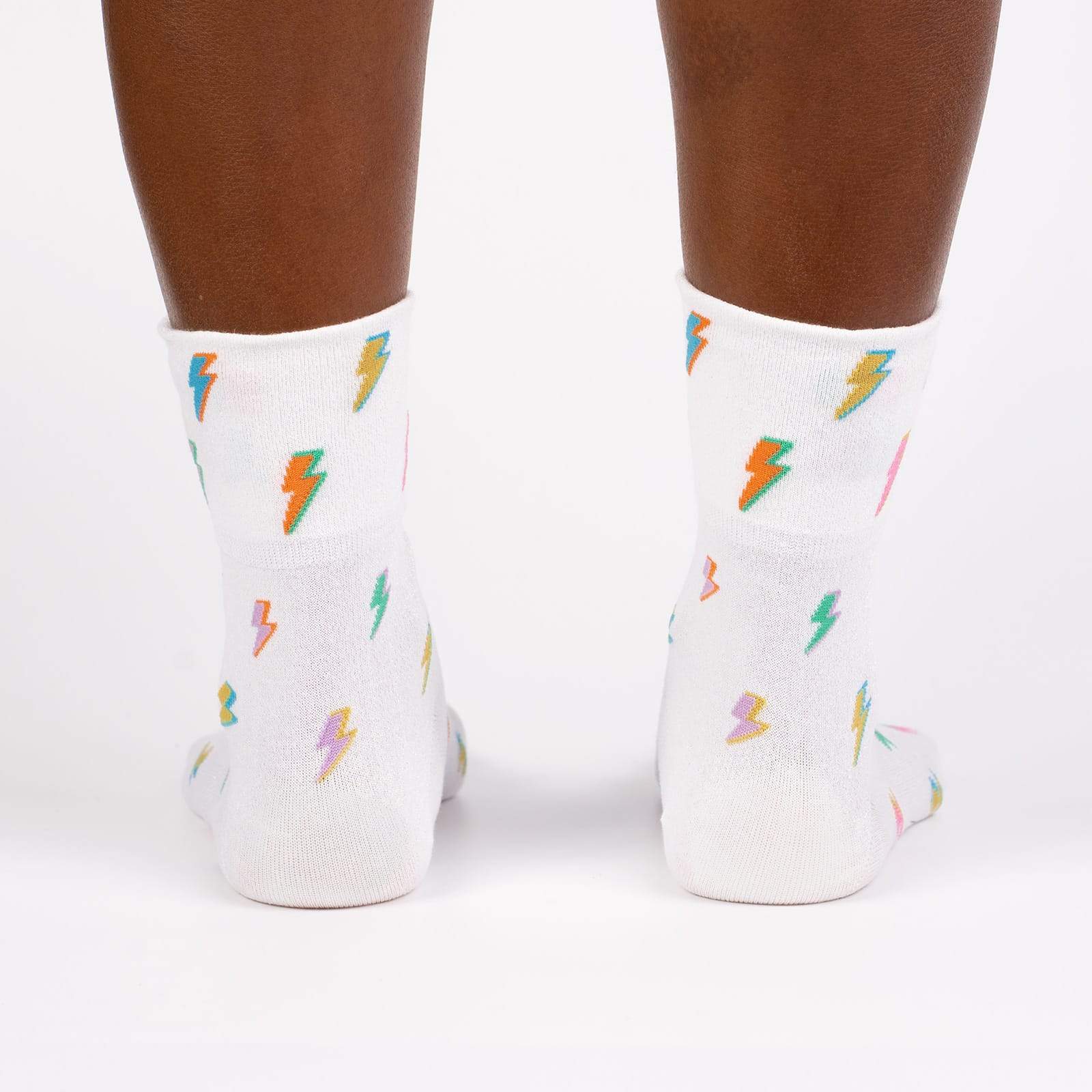 Secret Powers Turn Cuff Crew Socks - Fun Novelty Socks for Women & Men - Perfect for Cosplay, Gifts & Everyday Wear