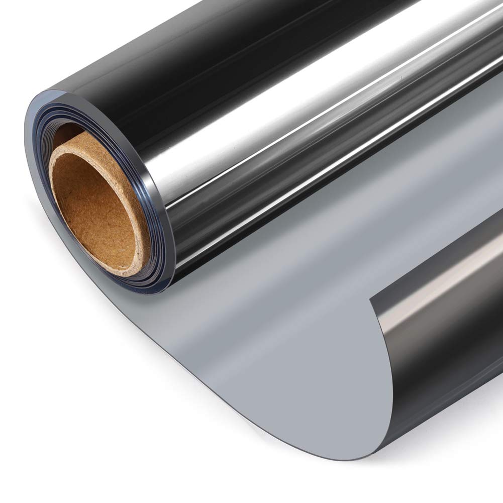 HIDBEA One Way Mirror Window Film - Black Silver Privacy Window Tint 35.4