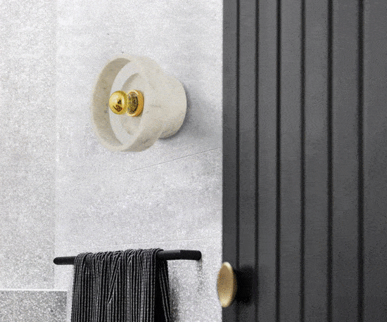 ÁSLAUG Marble Ring Wall Lamp - Modern Minimalist LED Sconce for Bedroom, Living Room, and Hallway Lighting