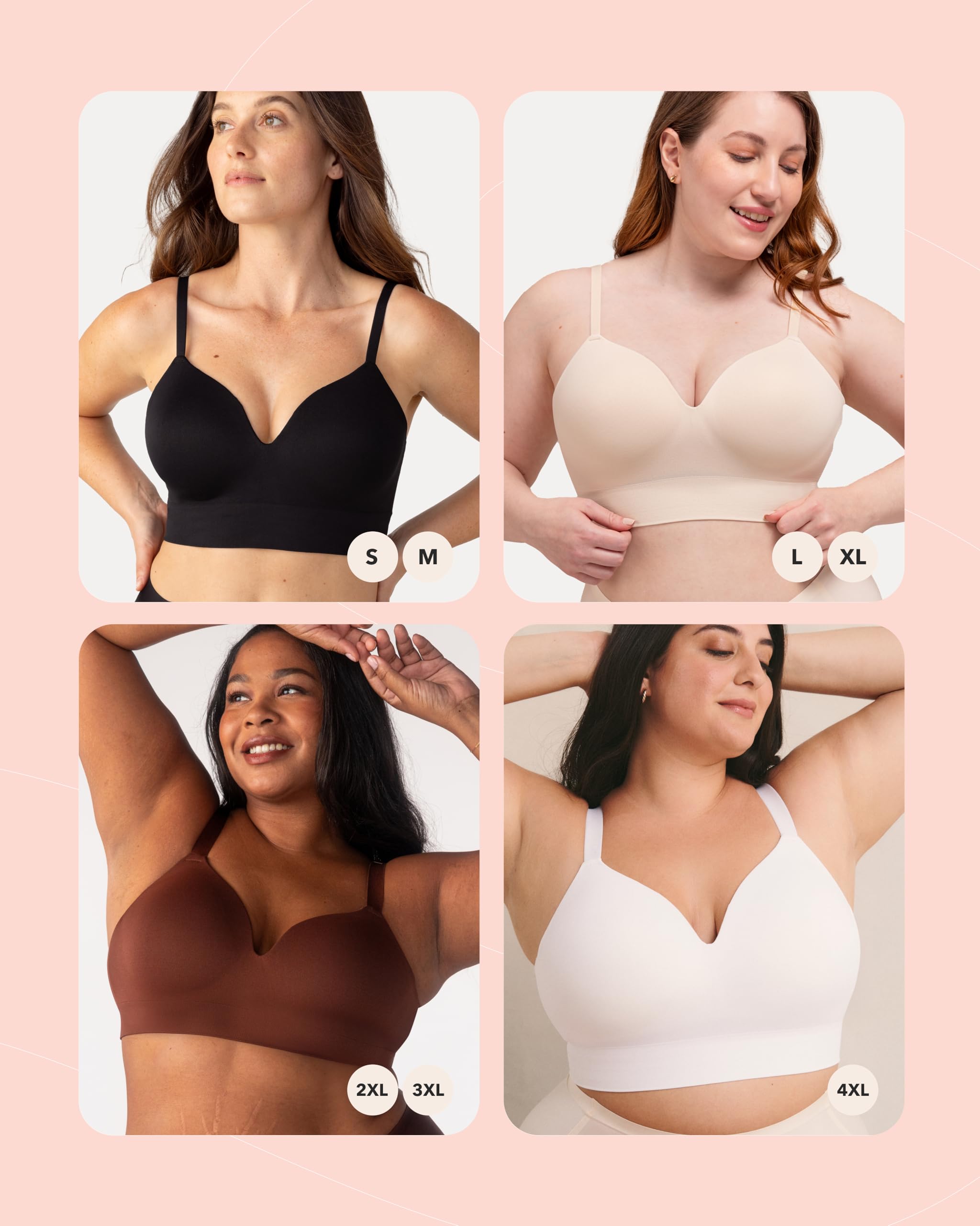 SHAPERMINT Women's Supportive Wireless Bras & Bralettes - Plus Size Comfortable Lingerie for Everyday Wear | Perfect for Work, Yoga & Lounge