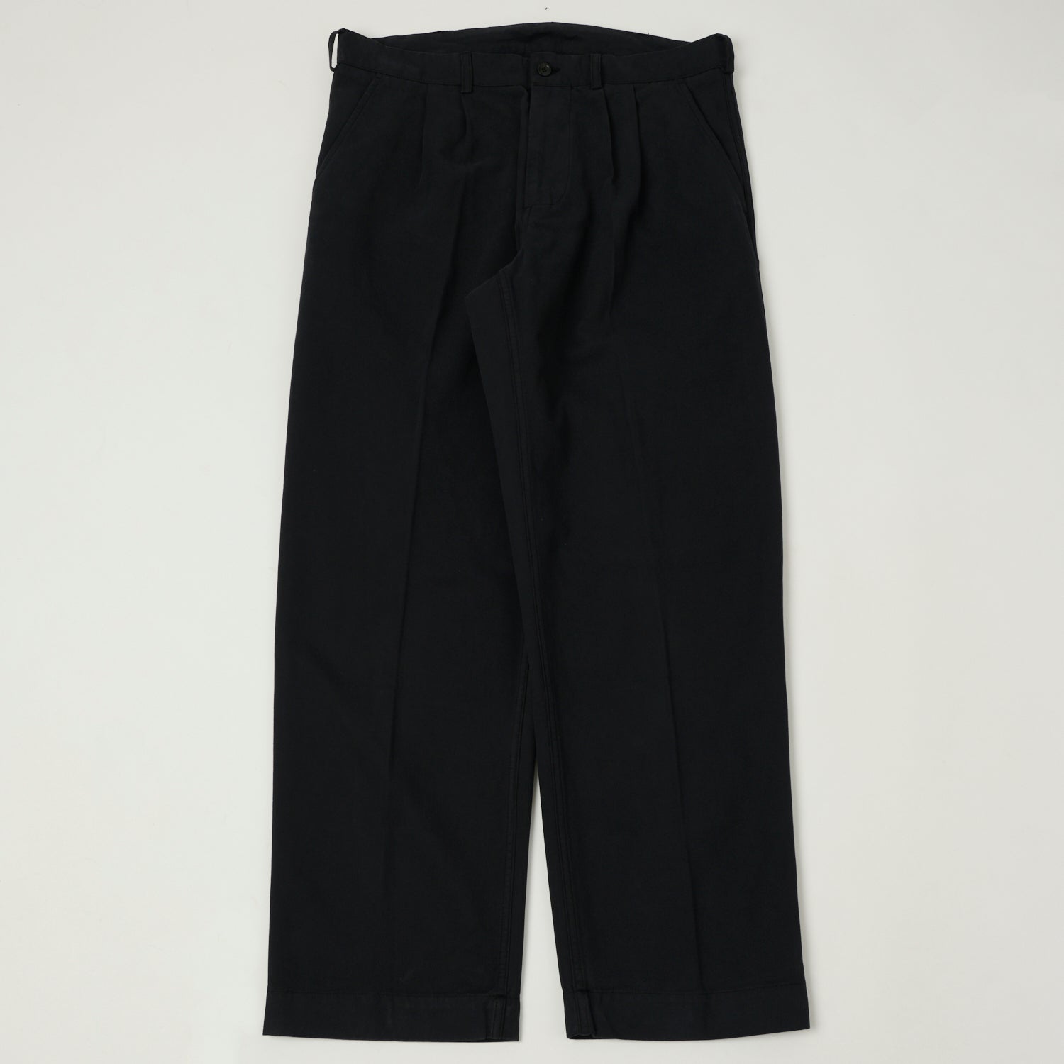 Knickerbocker Canal Pleated Twill Cotton Pants for Men - Classic Black Casual Trousers | Perfect for Office Wear, Business Casual & Smart Outfits