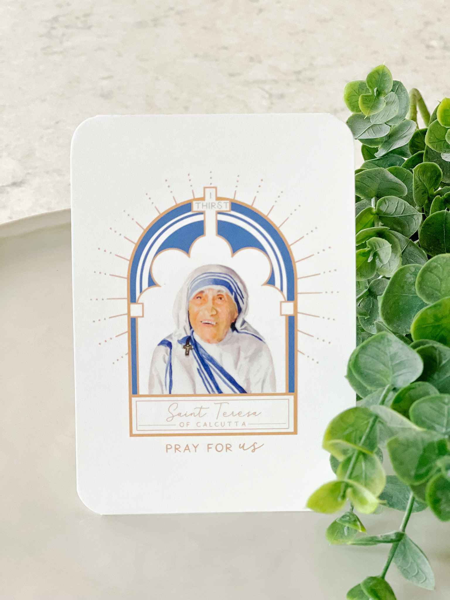 Saint Teresa of Calcutta Prayer Card - Inspirational Catholic Religious Card for Devotion, Prayer, and Meditation | Perfect for Home Altars, Church Use, and Personal Reflection
