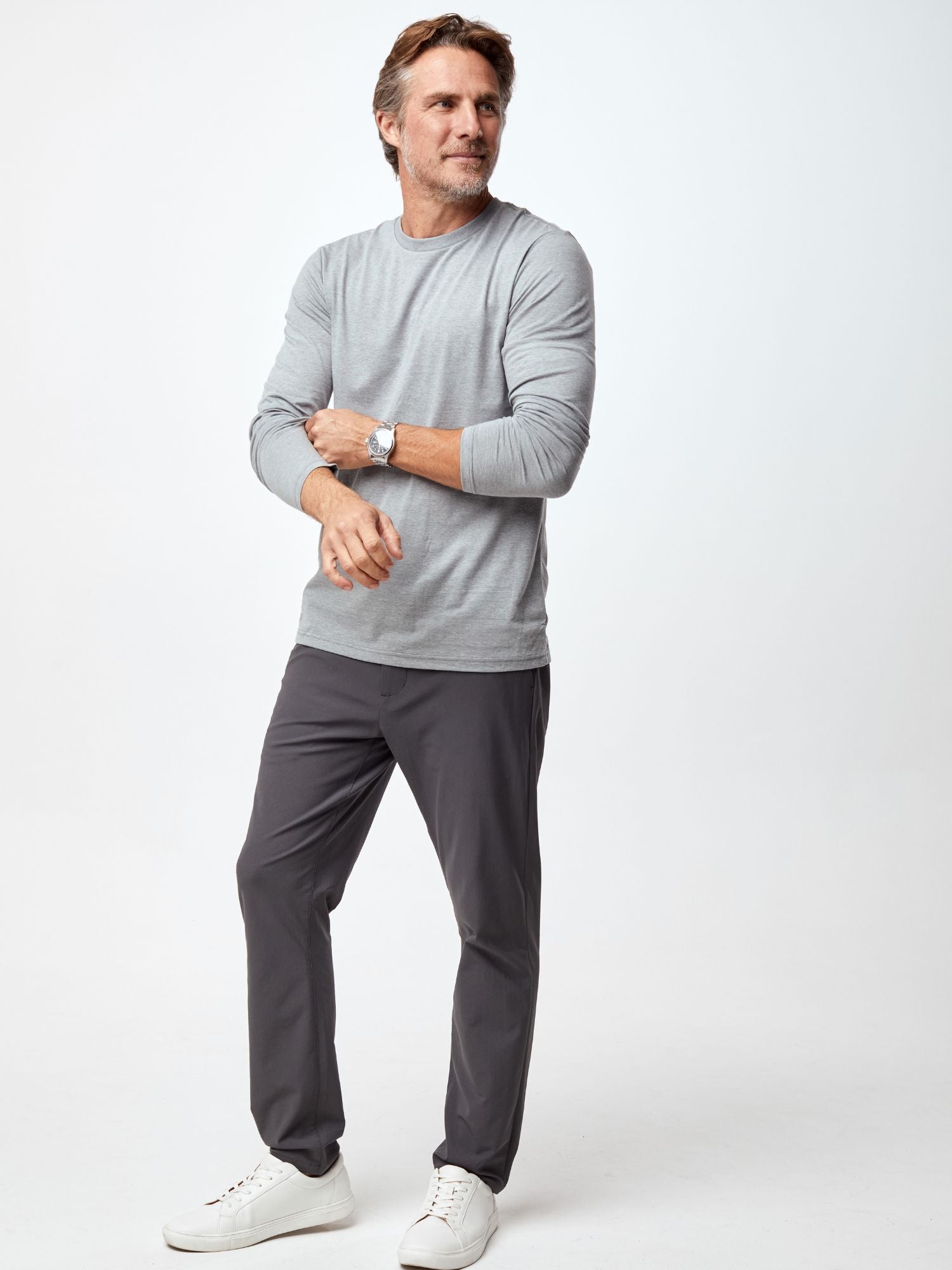 5 Pack Long Sleeve Crew Neck T-Shirts for Men - Basic Cotton Casual Shirts for Everyday Wear, Work & Layering