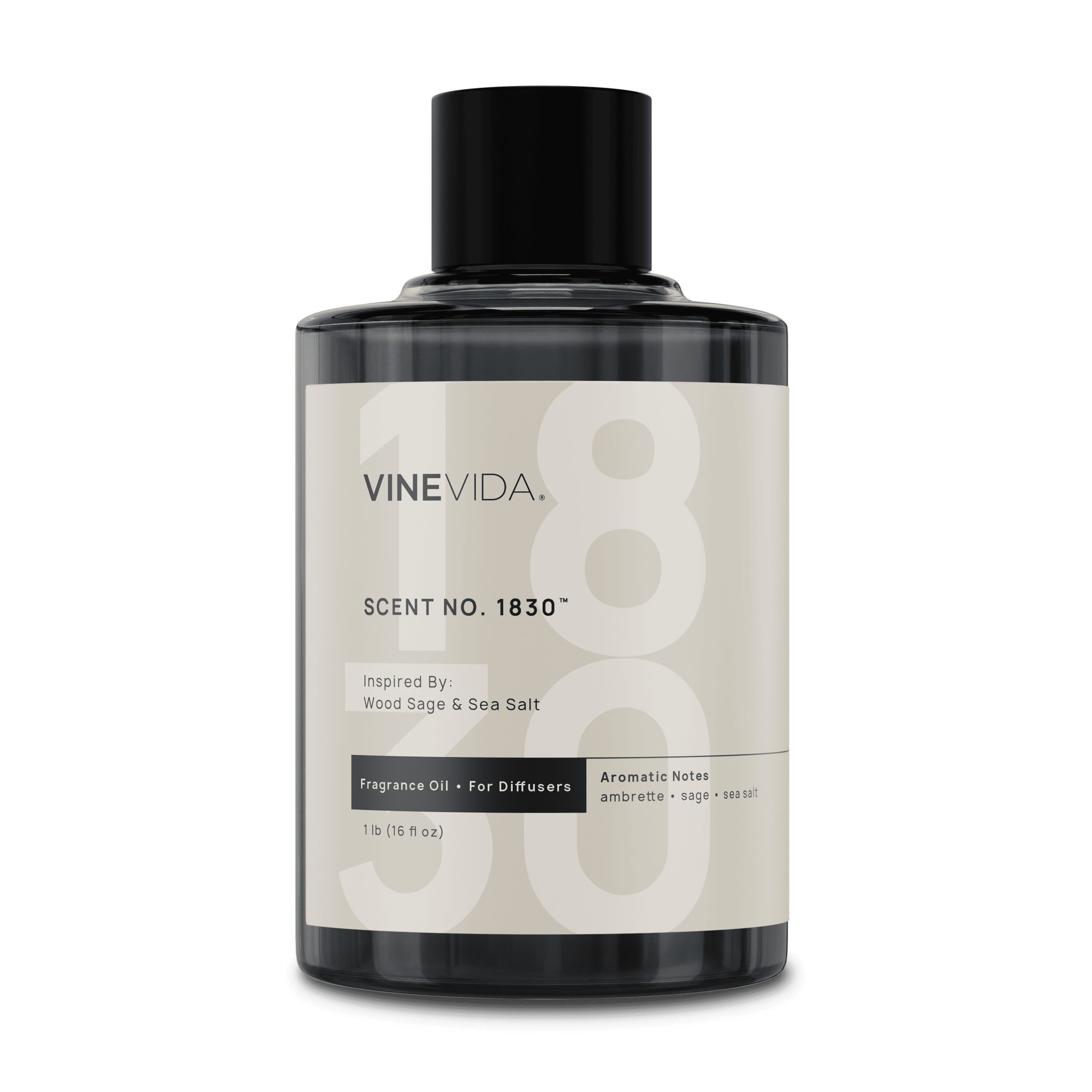 NO. 1830 Wood Sage & Sea Salt Fragrance Oil for Cold Air Diffusers - Jo Malone Inspired Aromatherapy Essential Oil for Home, Office & Spa Relaxation