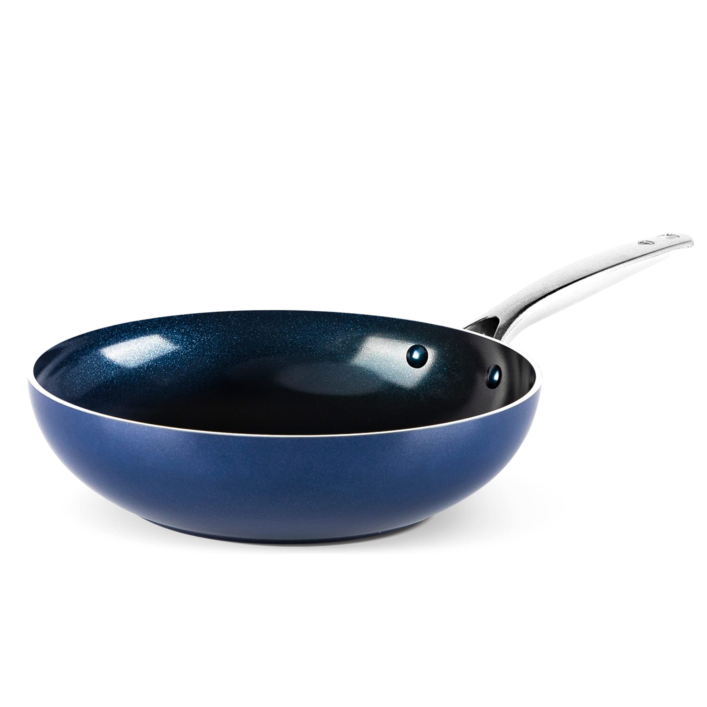 Blue Diamond Nonstick Aluminum Wok Pan - 28cm PFAS-Free Cookware for Induction, Gas, Electric Stoves & Oven Safe - Dishwasher Safe Blue Wok for Stir-Frying, Sautéing & Asian Cooking