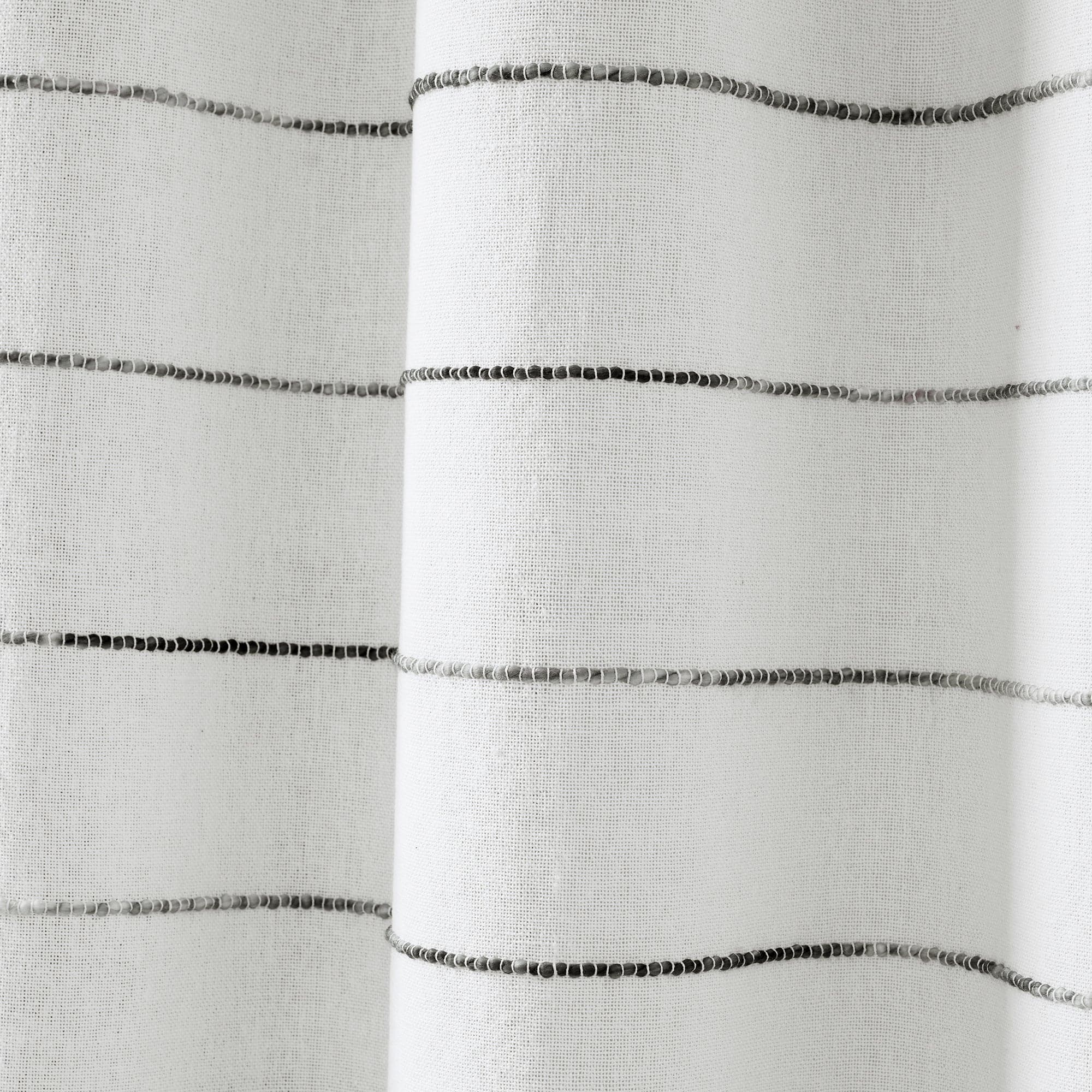Ombre Stripe Yarn Dyed Recycled Cotton Blend Window Curtain Panel Set - Eco-Friendly Home Decor for Living Room & Bedroom