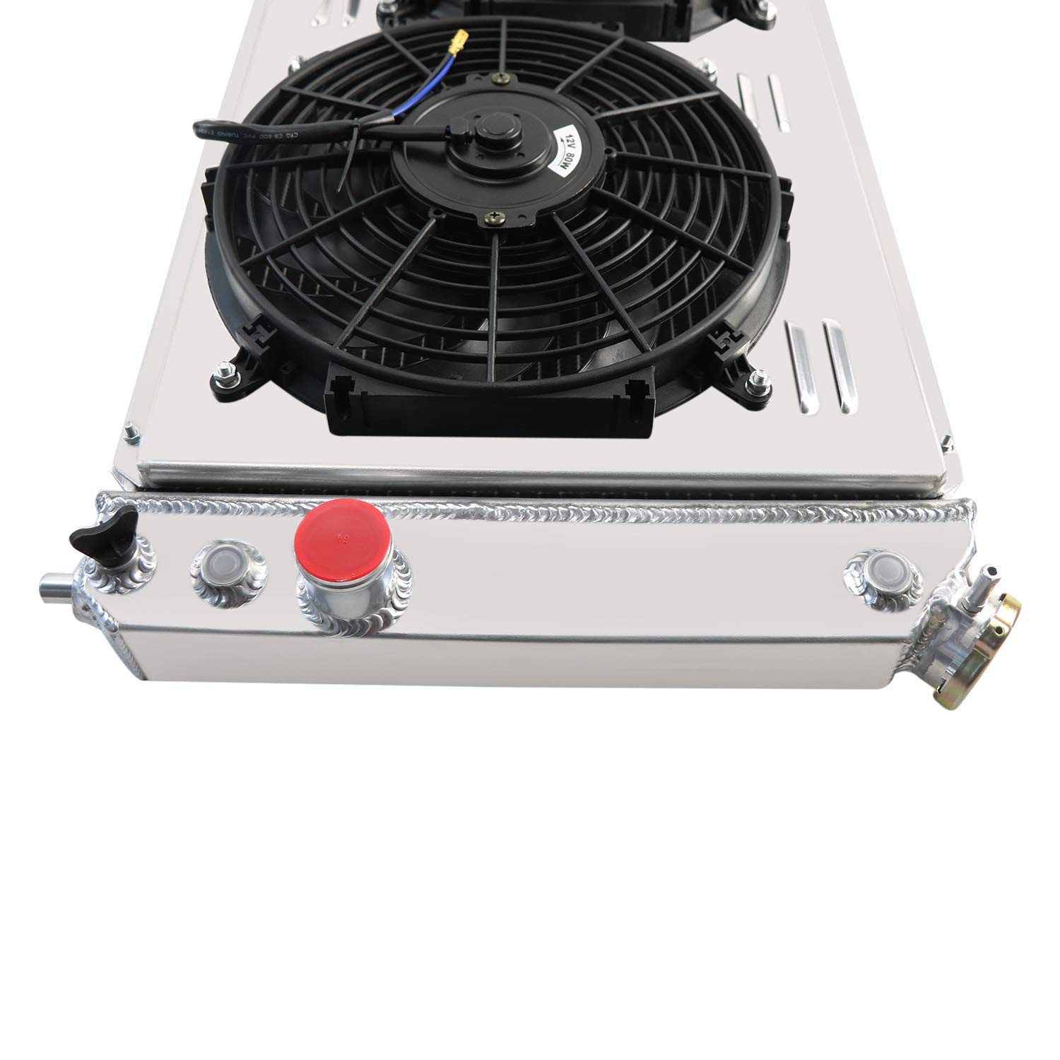 1994-2005 Chevy Blazer S10 GMC Sonoma Jimmy Isuzu Hombre 4.3L V6 Aluminum CU1826 Radiator - 3 Row Core with Shroud Fan Relay Kits - Perfect for Engine Cooling & Off-Road Adventures
