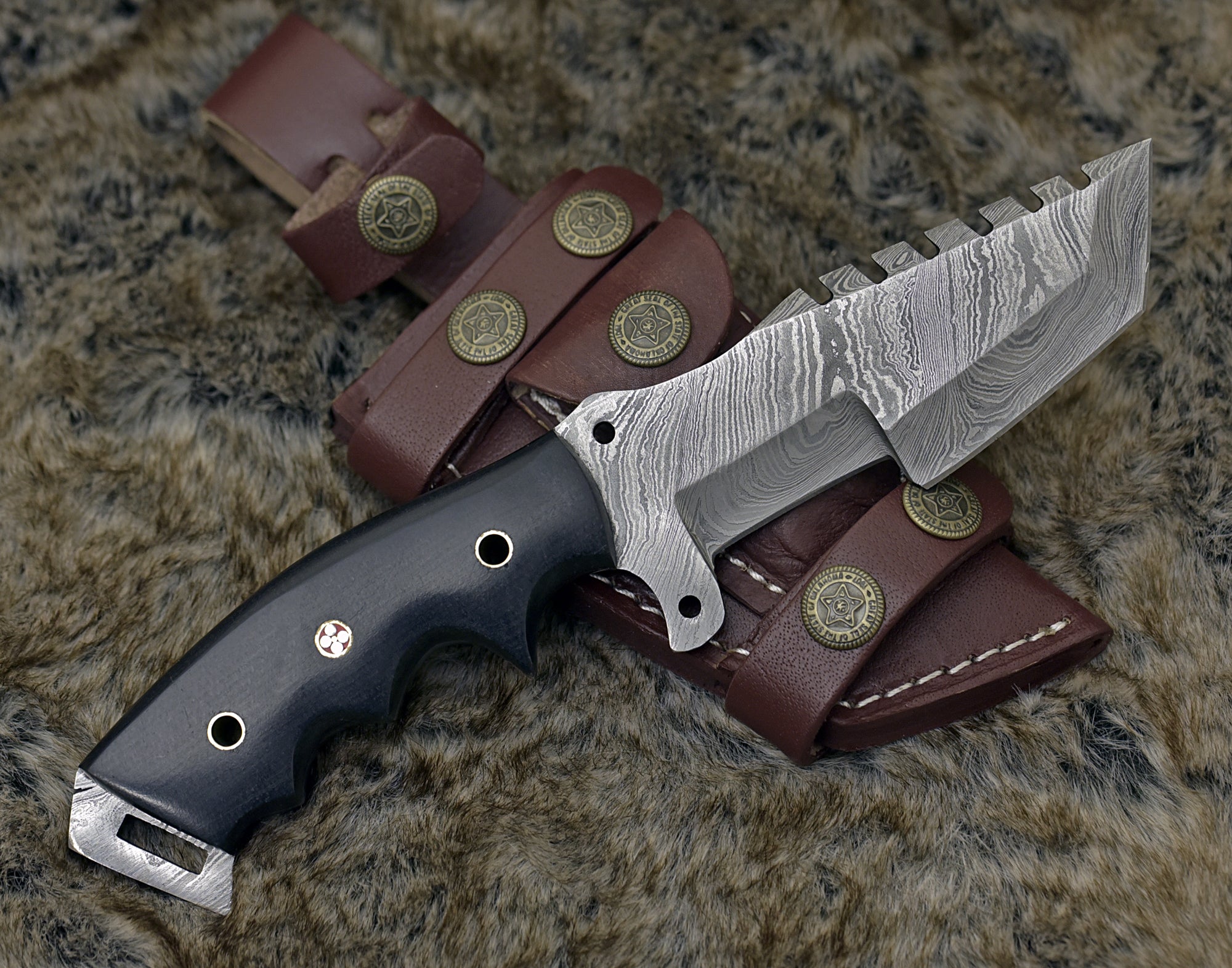 Premium Damascus Steel Tracker Knife - Handcrafted Hunting & Survival Knife for Outdoor Adventures, Camping & Bushcraft - Knightmaker High-Performance Blade