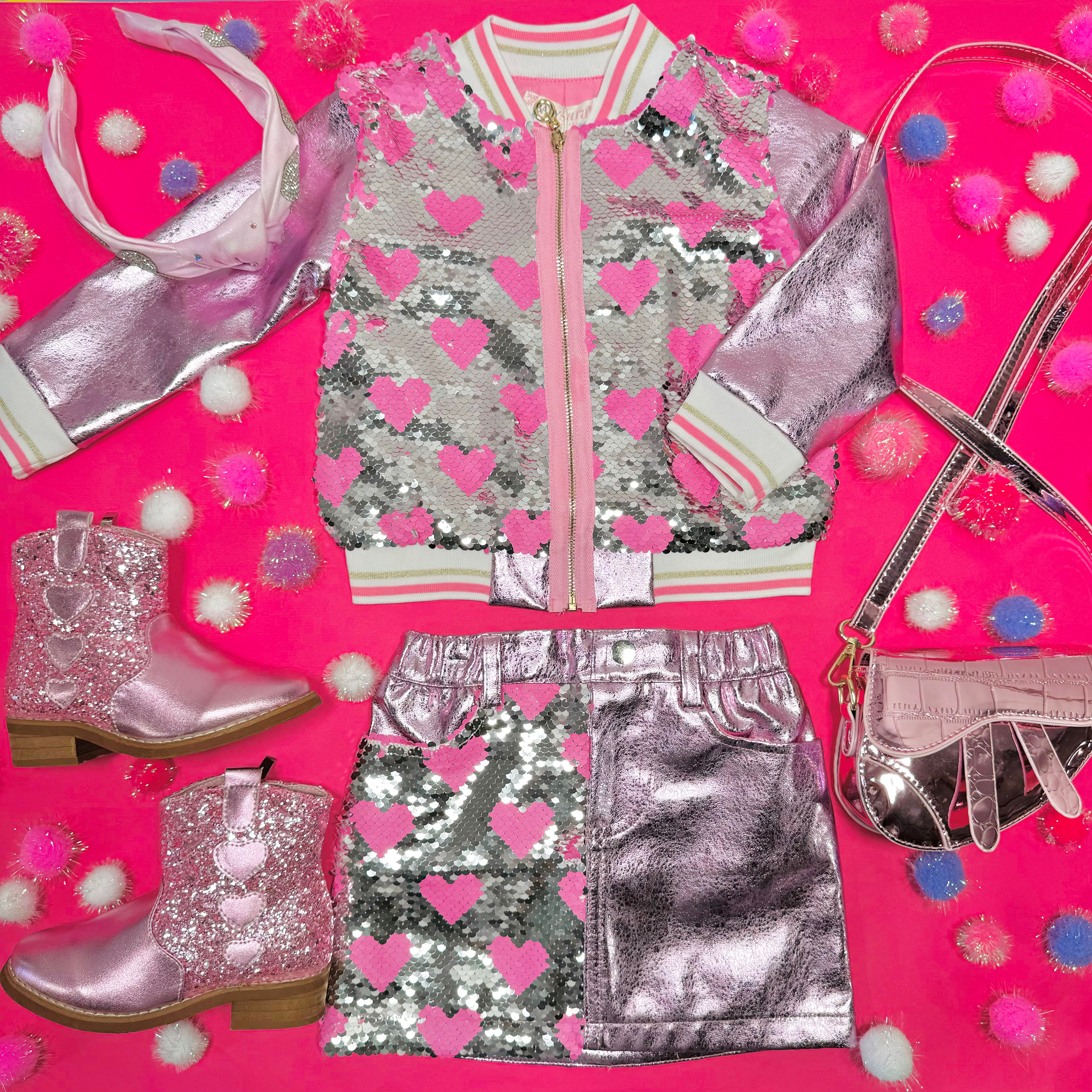 Sparkly Heart Sequin Metallic Jacket for Women - Glamorous Party Wear & Evening Outfits for Special Occasions