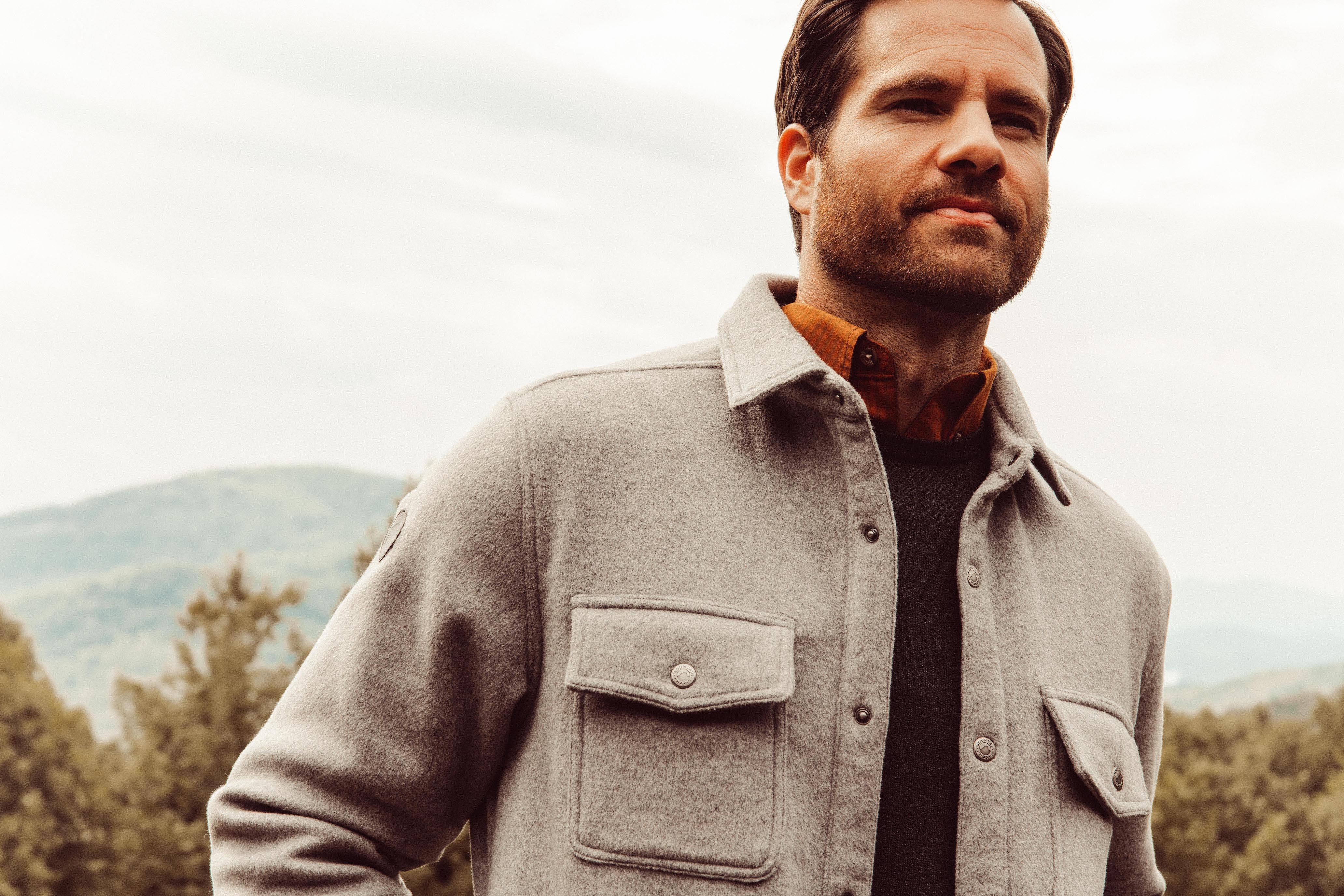 Dover Wool Shirt Jacket for Men - Warm Winter Fleece Lined Plaid Shirt Jacket - Outdoor Hiking, Camping & Casual Wear