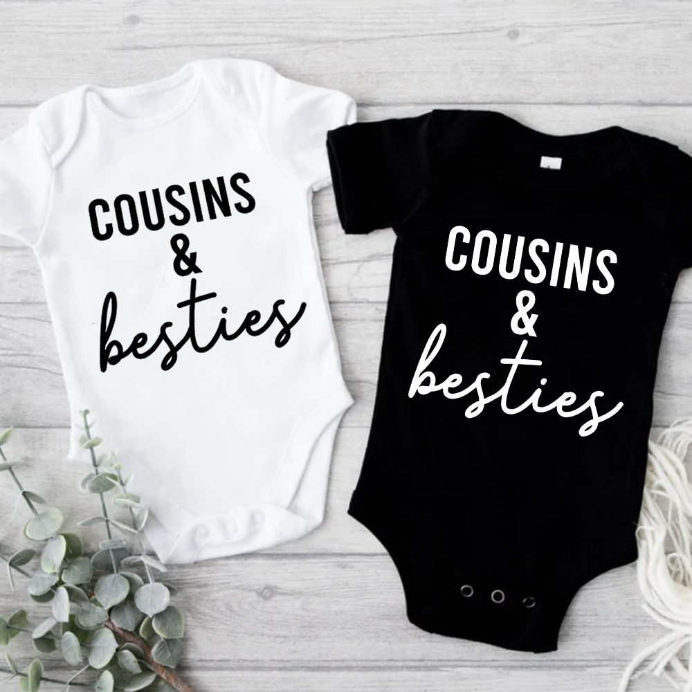 Adorable Cousins & Besties Baby Bodysuit - Soft & Comfortable Outfit for Infants - Perfect for Family Photos, Matching Outfits & Special Occasions