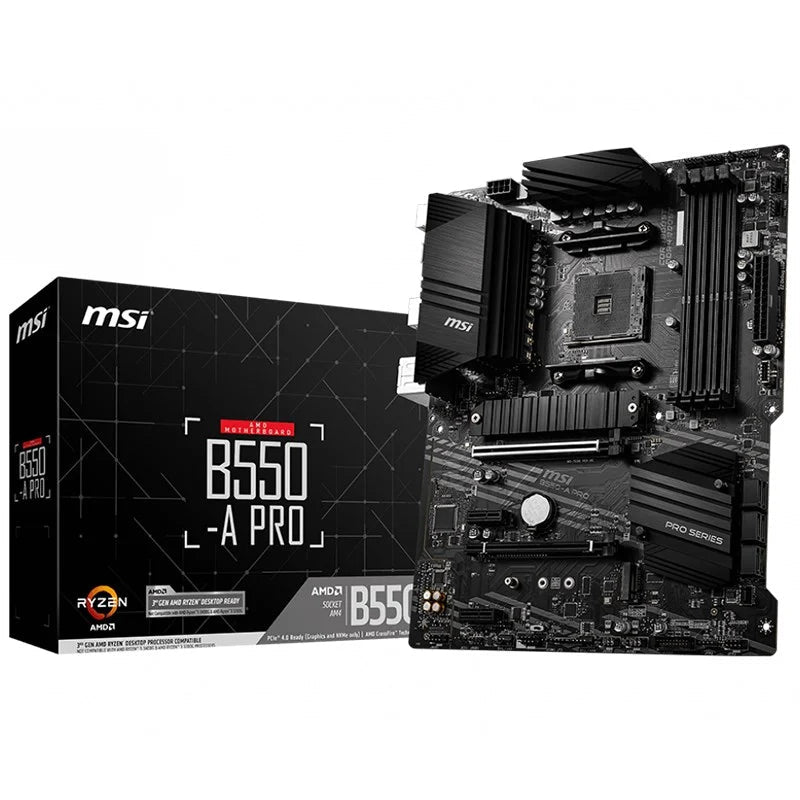 MSI B550 A PRO AM4 ATX Gaming Motherboard - AMD Ryzen Compatible for PC Build, Streaming & Content Creation