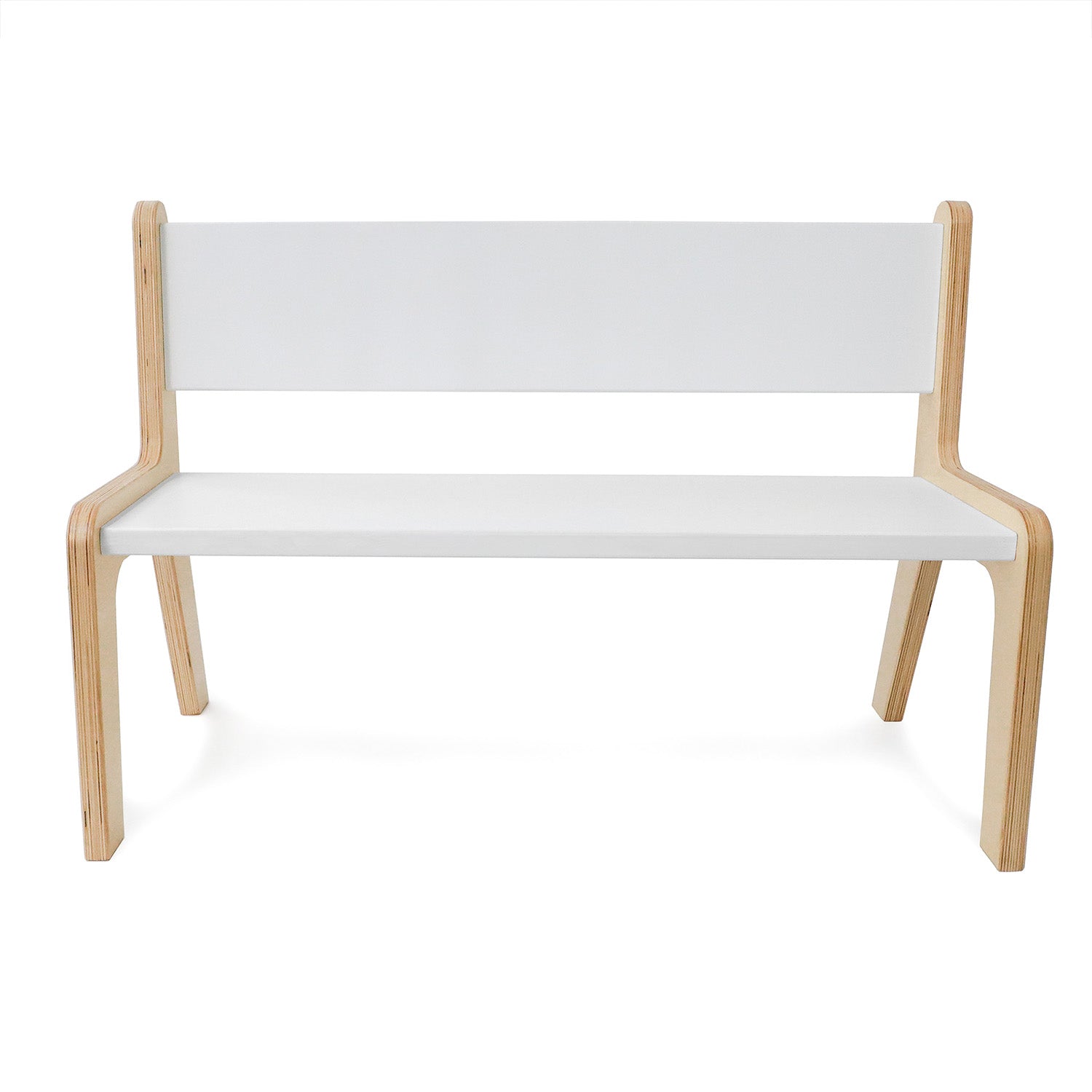 ElevatED™ White Bench 12H WB1982 - Modern Minimalist Entryway Seating for Home, Office & Garden Decor
